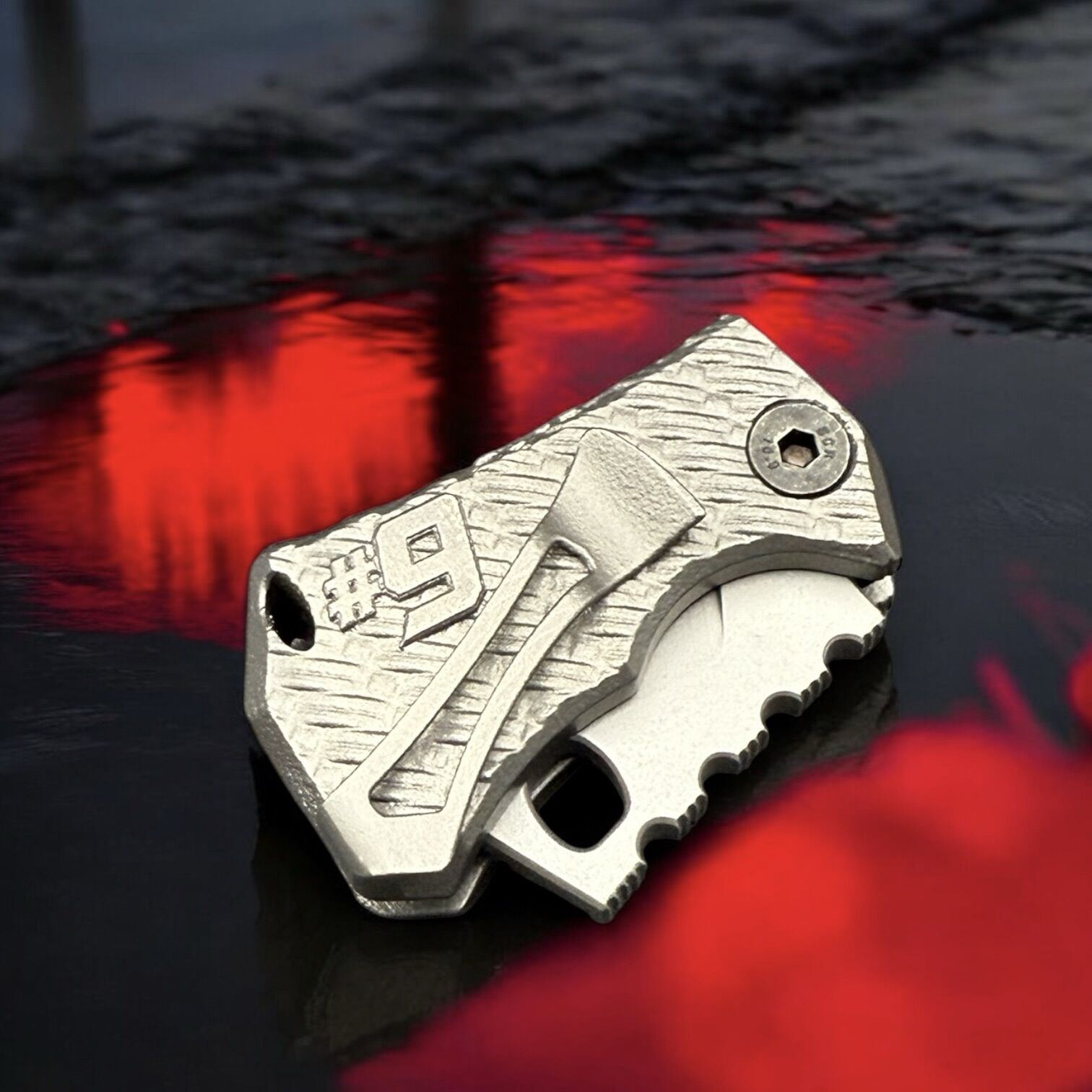 Midgards-Messer | Shorty Legacy Edition | 3D Titan printed Slipjoint "doppelter crane force" D2 satiniert – Bild 5