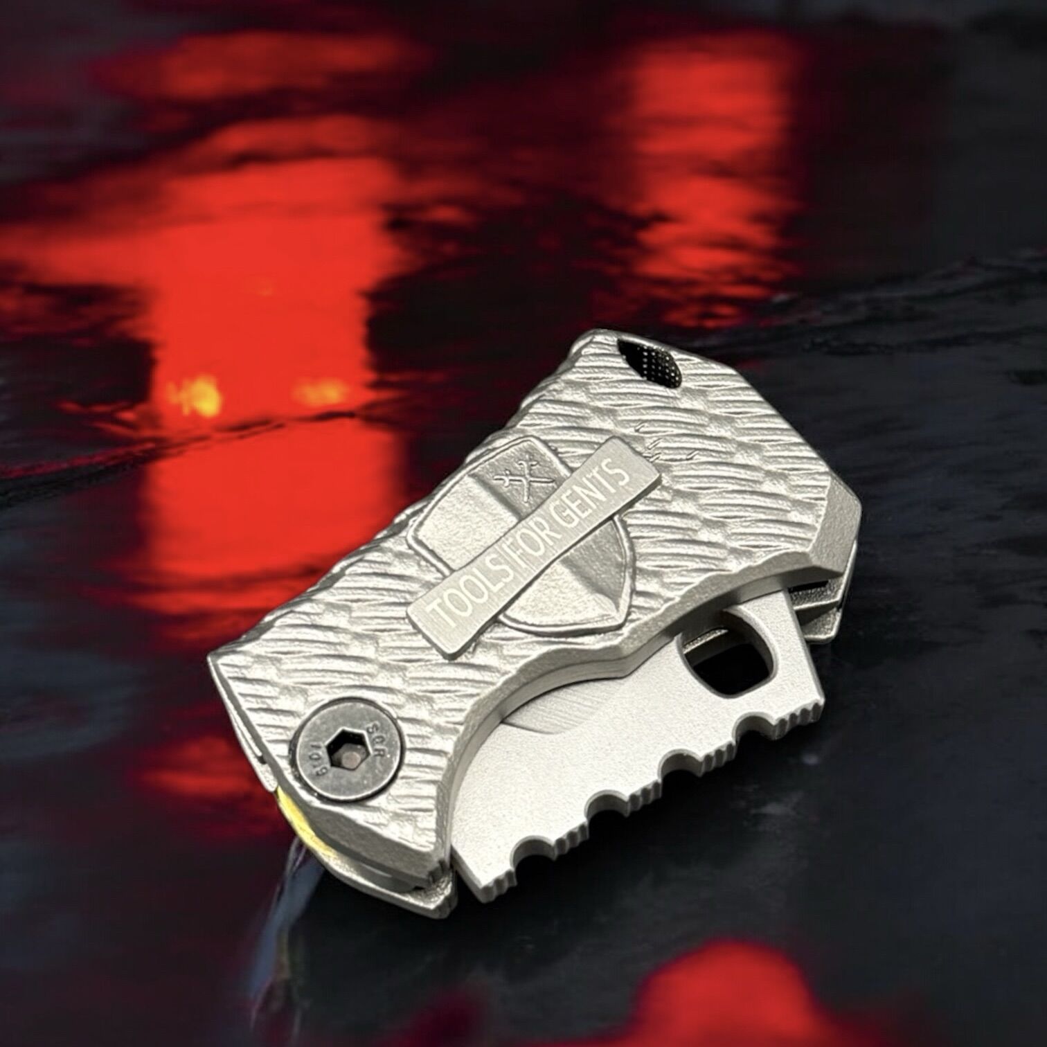 Midgards-Messer | Shorty Legacy Edition | 3D Titan printed Slipjoint "doppelter crane force" D2 satiniert – Bild 4