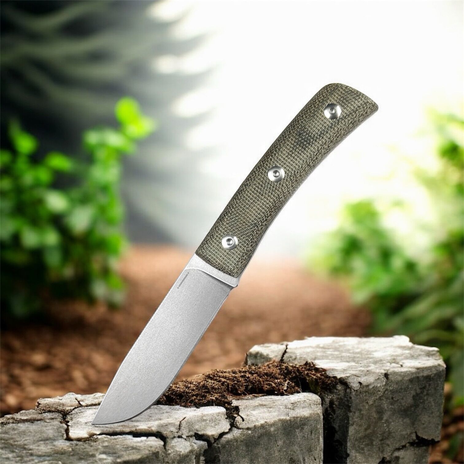 Straight Line EDC| BUSTER | Green Canvas Micarta - M390 - Image 2