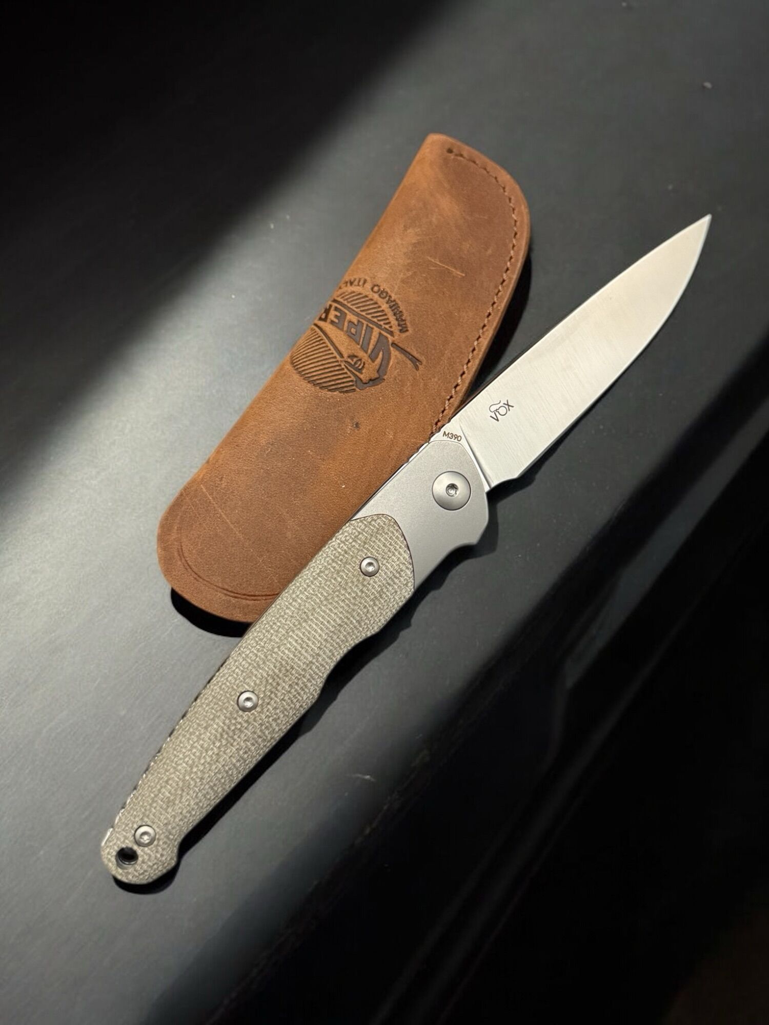 Viper | KEY 2/CV | Satin M390, Green Canvas Micarta - Designed by Jesper Voxnaes - Image 3