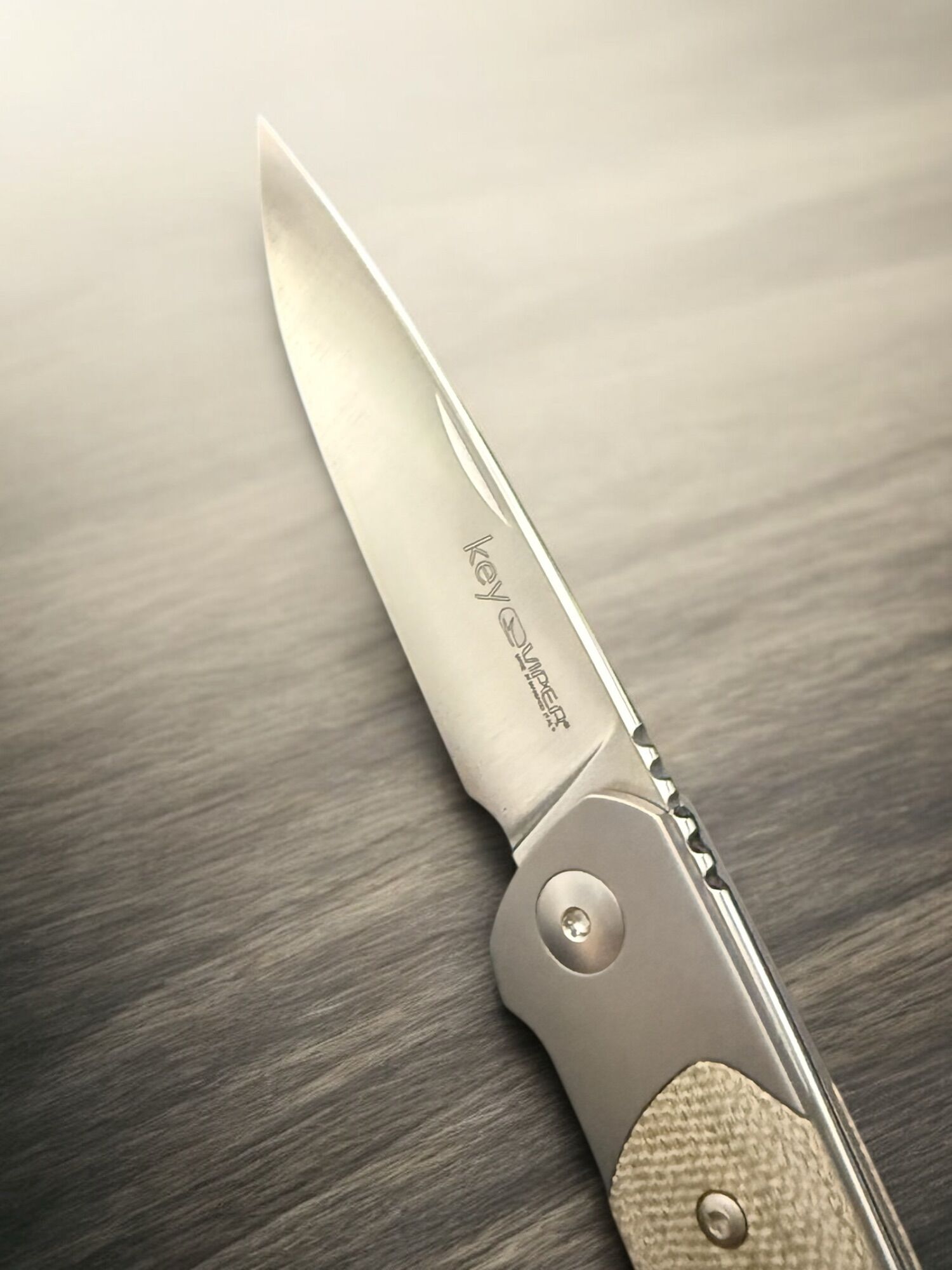 Viper | KEY 2/CV | Satin M390, Green Canvas Micarta - Designed by Jesper Voxnaes - Image 5