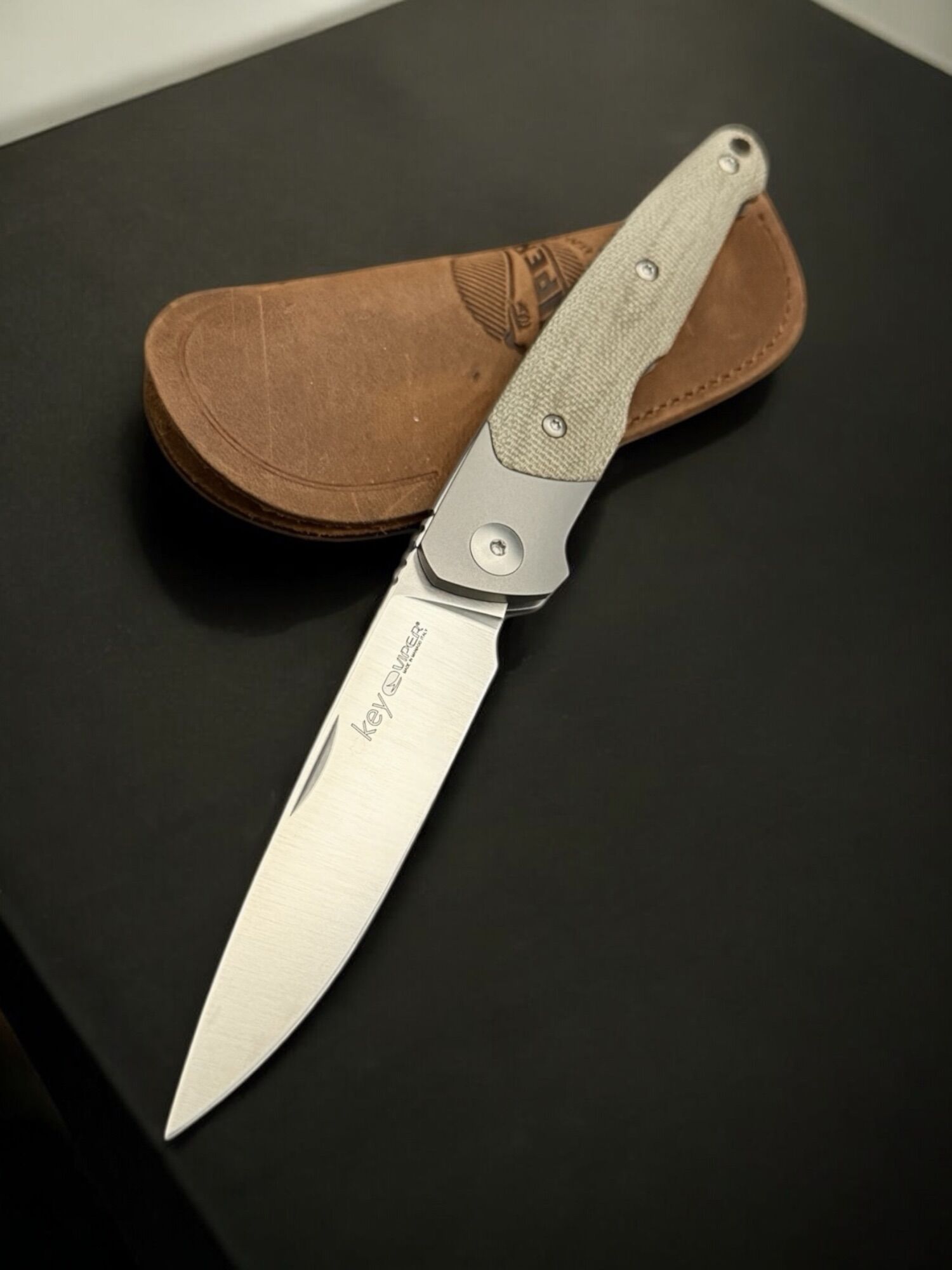 Viper | KEY 2/CV | Satin M390, Green Canvas Micarta - Designed by Jesper Voxnaes - Image 2