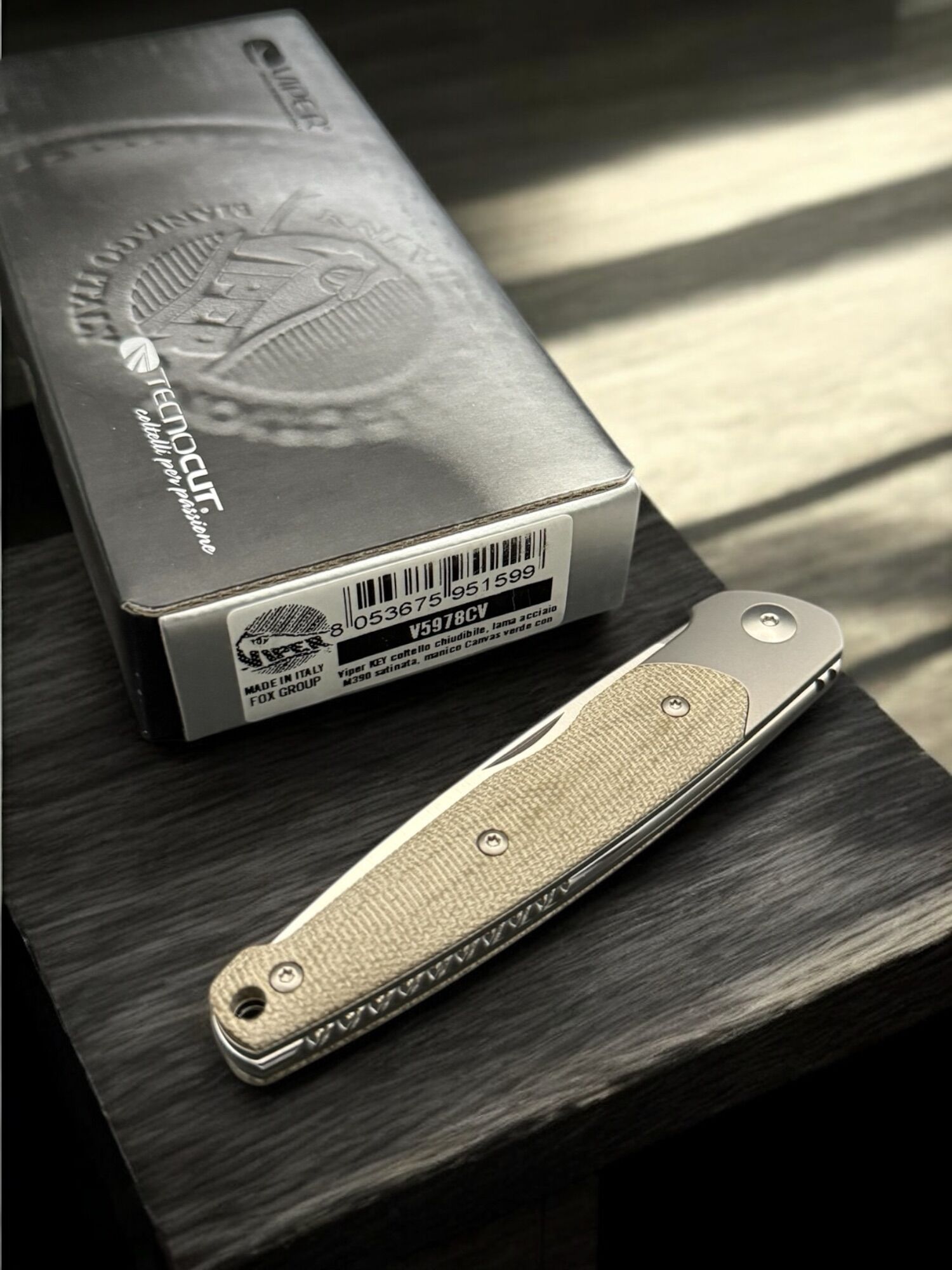 Viper | KEY 2/CV | Satin M390, Green Canvas Micarta - Designed by Jesper Voxnaes - Image 6