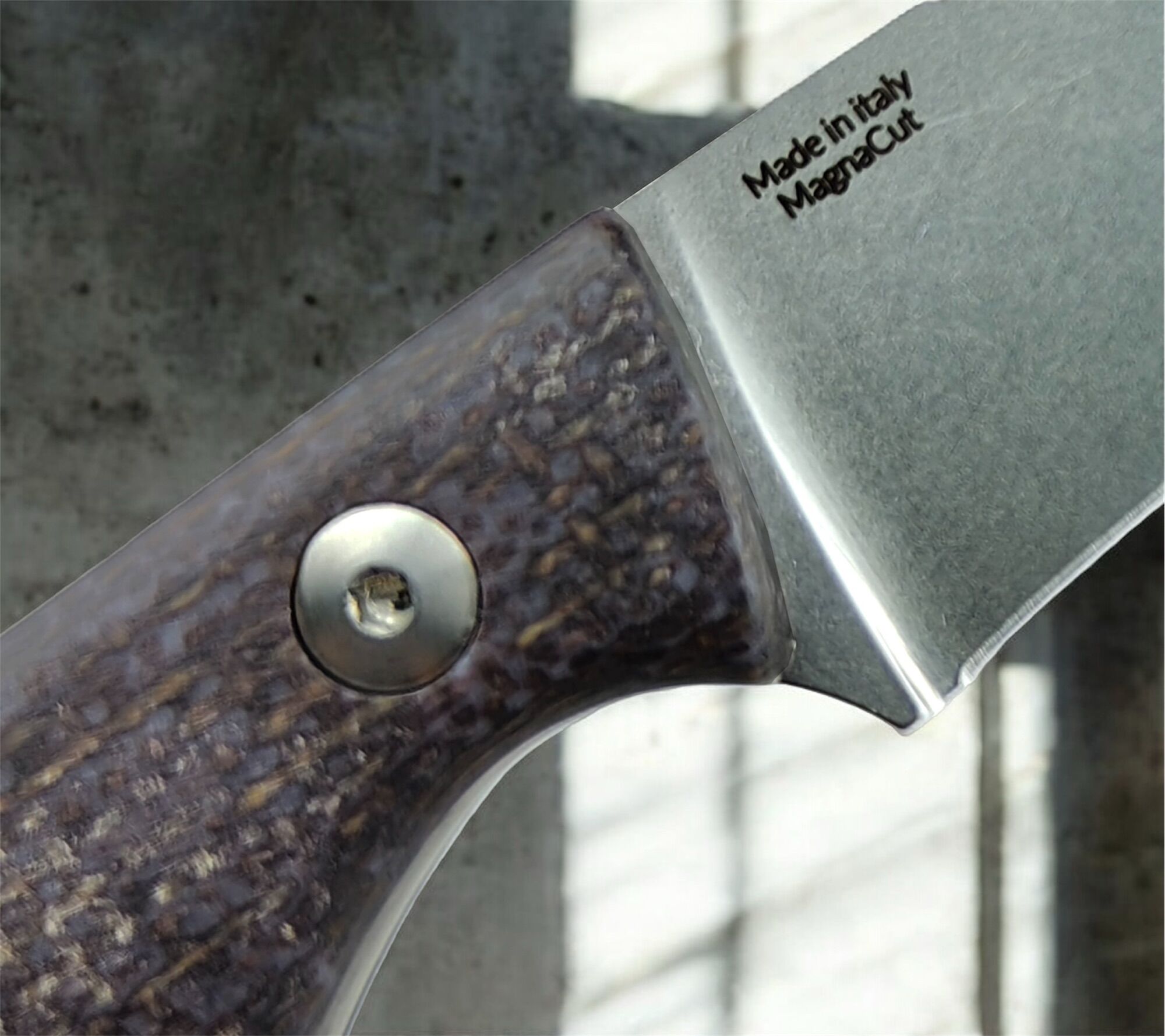 Straight Line EDC | SCORER | Magnacut SW / Brown Burlap Micarta - Designed by Igor Bortolussi – Bild 3