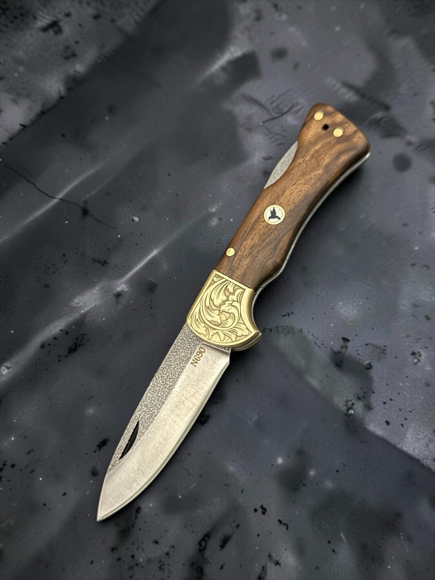 BIÇAK BURADA | TAURUS GUARD | Handmade - N690 & Walnussholz / Industrieholz (Verbundholz) – Bild 2