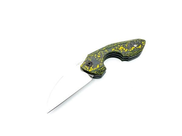 NAVAJAS BARBUDO, Magallanes Zigarren Cutter Tool Messer, FATCARBON TOXIC STORM, SCHWARZE LINER & SCHRAUBEN, GELBER BACKSPACER, M390 Nr. 11 – Bild 2
