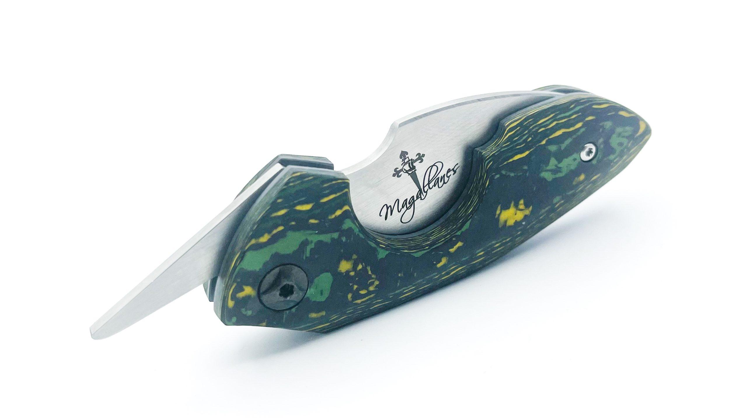 NAVAJAS BARBUDO, Magallanes Zigarren Cutter Tool Messer, FATCARBON TOXIC STORM, SCHWARZE LINER/SCHRAUBEN & BACKSPACER, M390 Nr. 15 – Bild 6