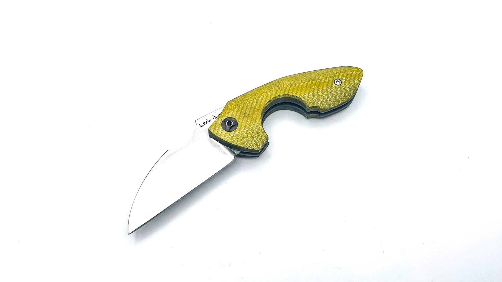 NAVAJAS BARBUDO, Magallanes Cigar Cutter Friction Folder, GELBES TEXALIUM, TITAN LINER & SPACER & SCHRAUBEN, M390, handgemacht FULL CUSTOM / No. 17 – Bild 2