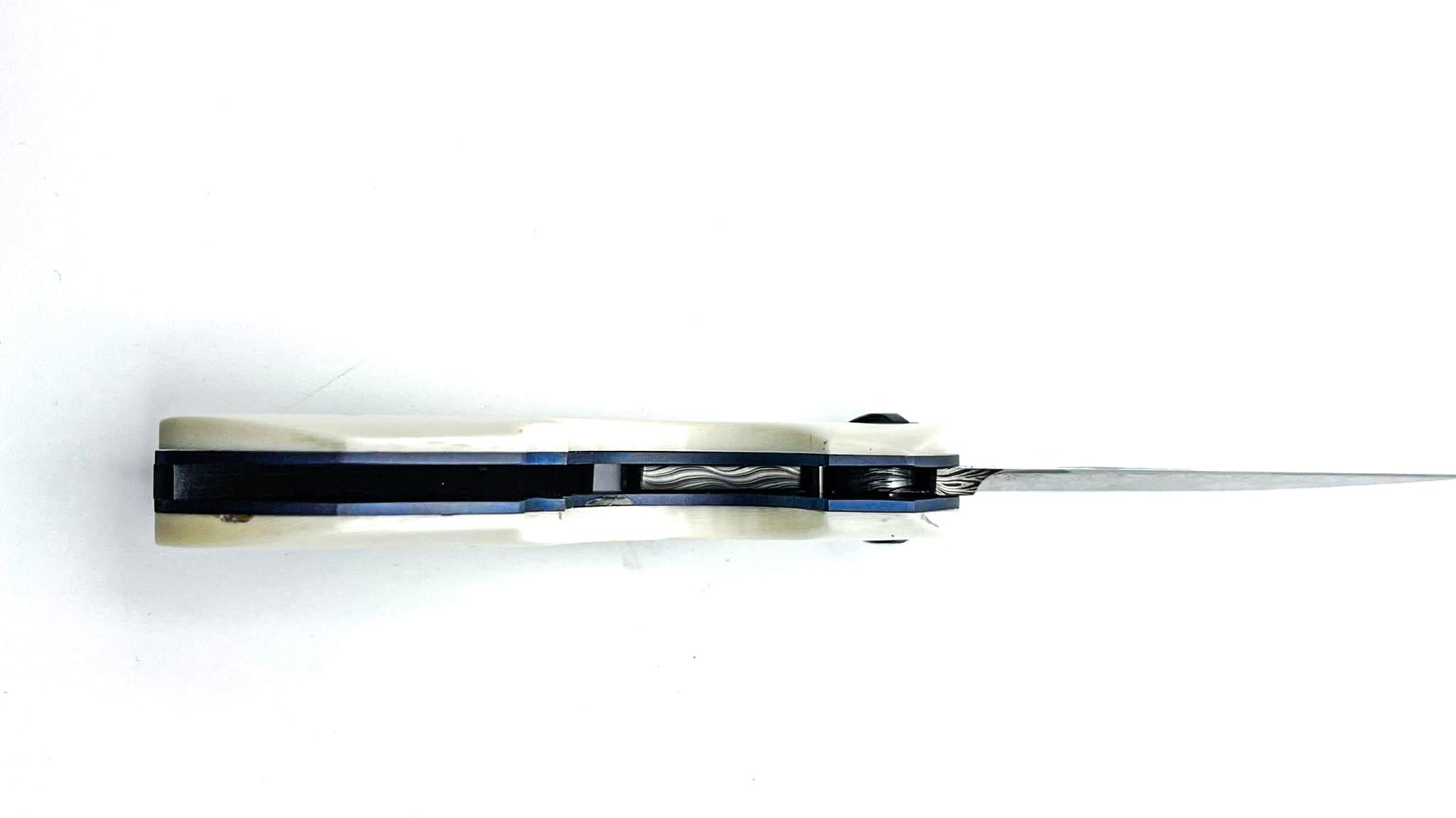 NAVAJAS BARBUDO, Magallanes Cigar Cutter Friction Folder / DAMASTEEL NIDHOGG / WALROSS / SCHWARZE SCHRAUBEN-LINER-SPACER / handgemacht FULL CUSTOM / No. 35 – Bild 6
