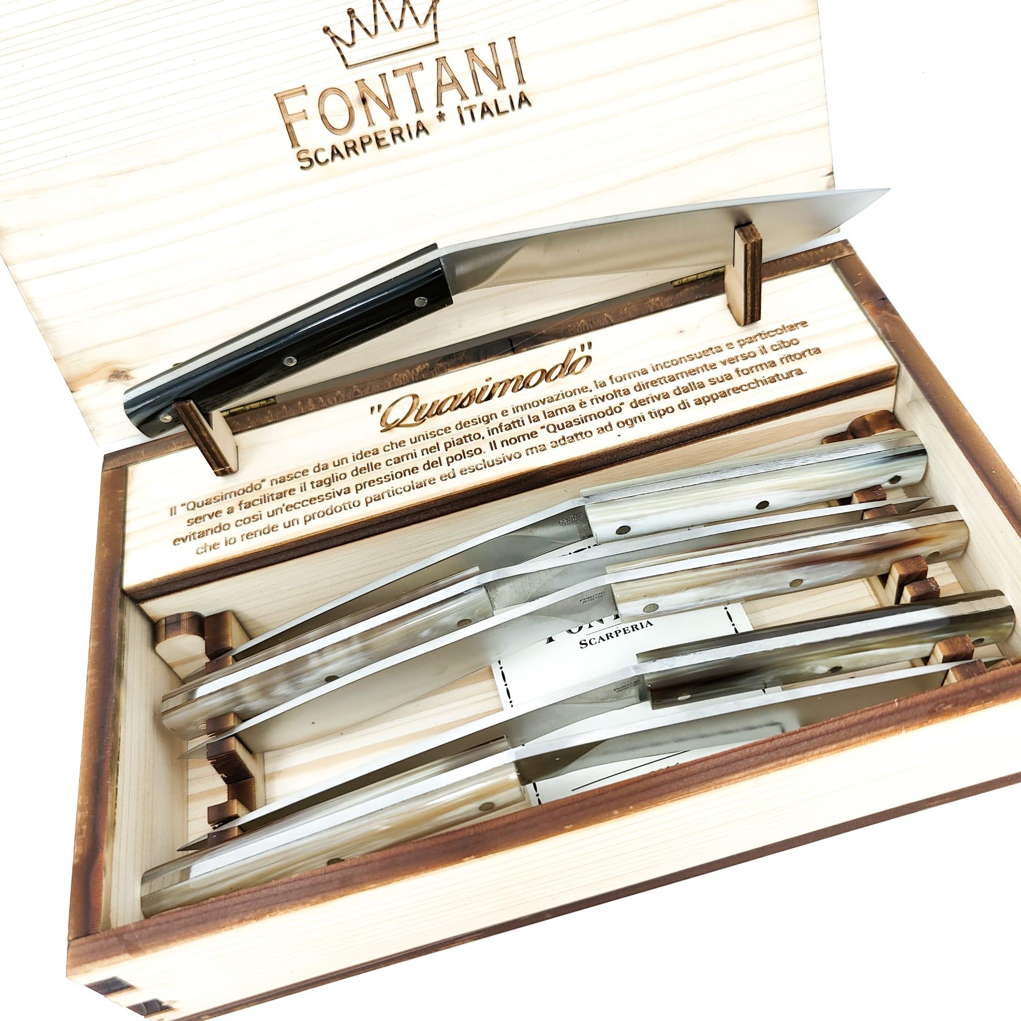 Coltelleria Fontani "Quasimodo" - Messerset 6 Stück - Ochsenhorngriff - Made in Italy – Bild 3