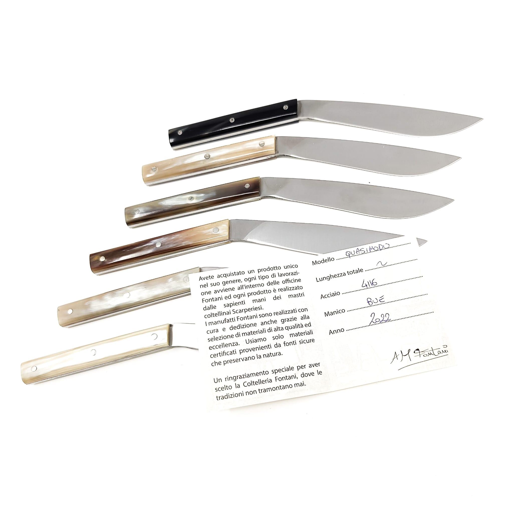 Coltelleria Fontani "Quasimodo" - Messerset 6 Stück - Ochsenhorngriff - Made in Italy – Bild 2