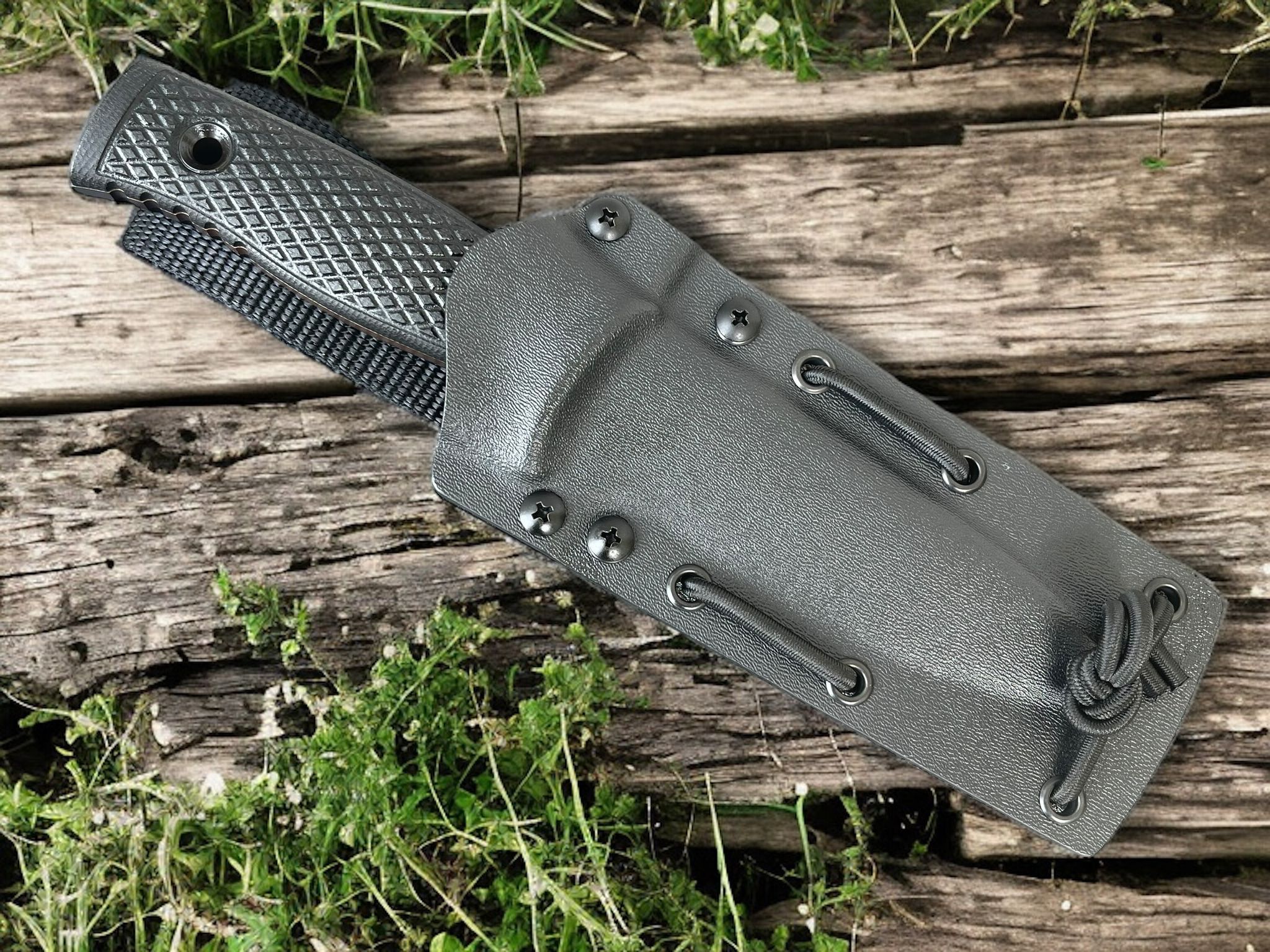 TRC M-1SL Black Canvas Micarta M390 Apocalyptic Finish Kydex