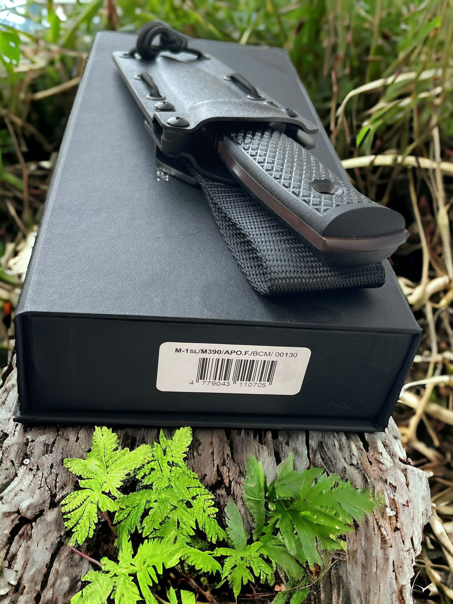 TRC M-1SL Black Canvas Micarta M390 Apocalyptic Finish Kydex