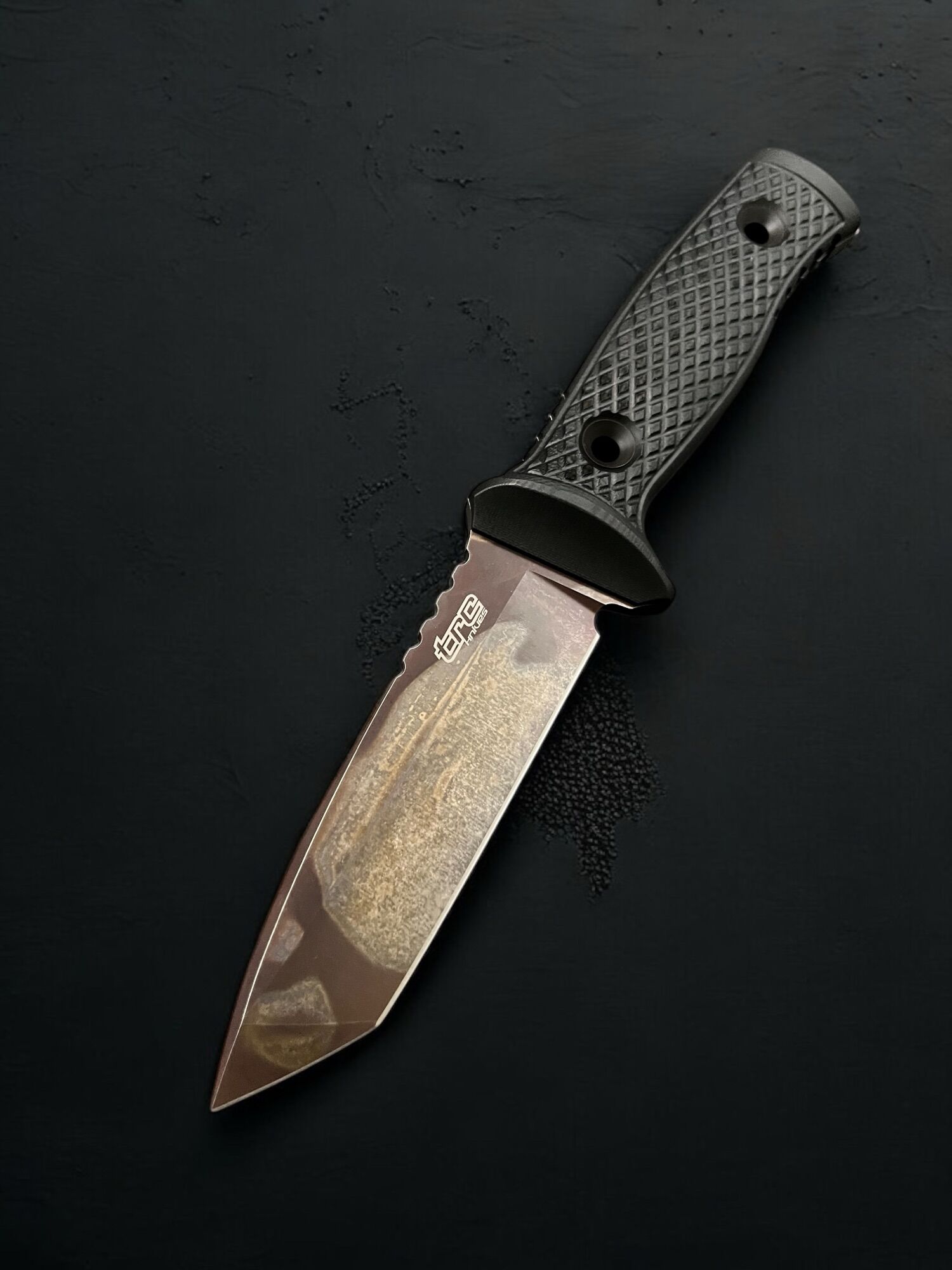 TRC KNIVES | M-1XT | TANTO, Elmax, Post-Apo.F., Black G-10 & KYDEX - Image 2