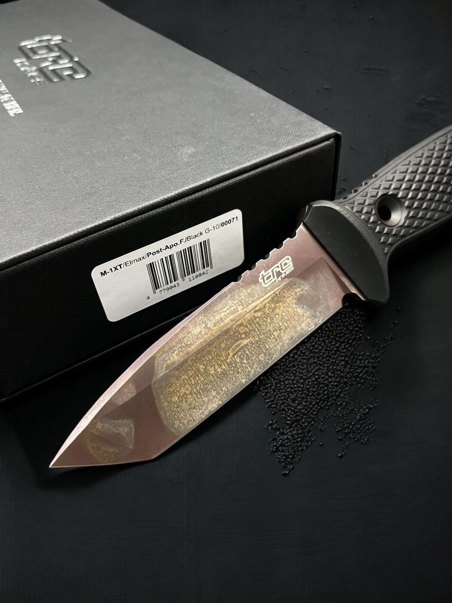 TRC KNIVES | M-1XT | TANTO, Elmax, Post-Apo.F., Black G-10 & KYDEX - Image 5
