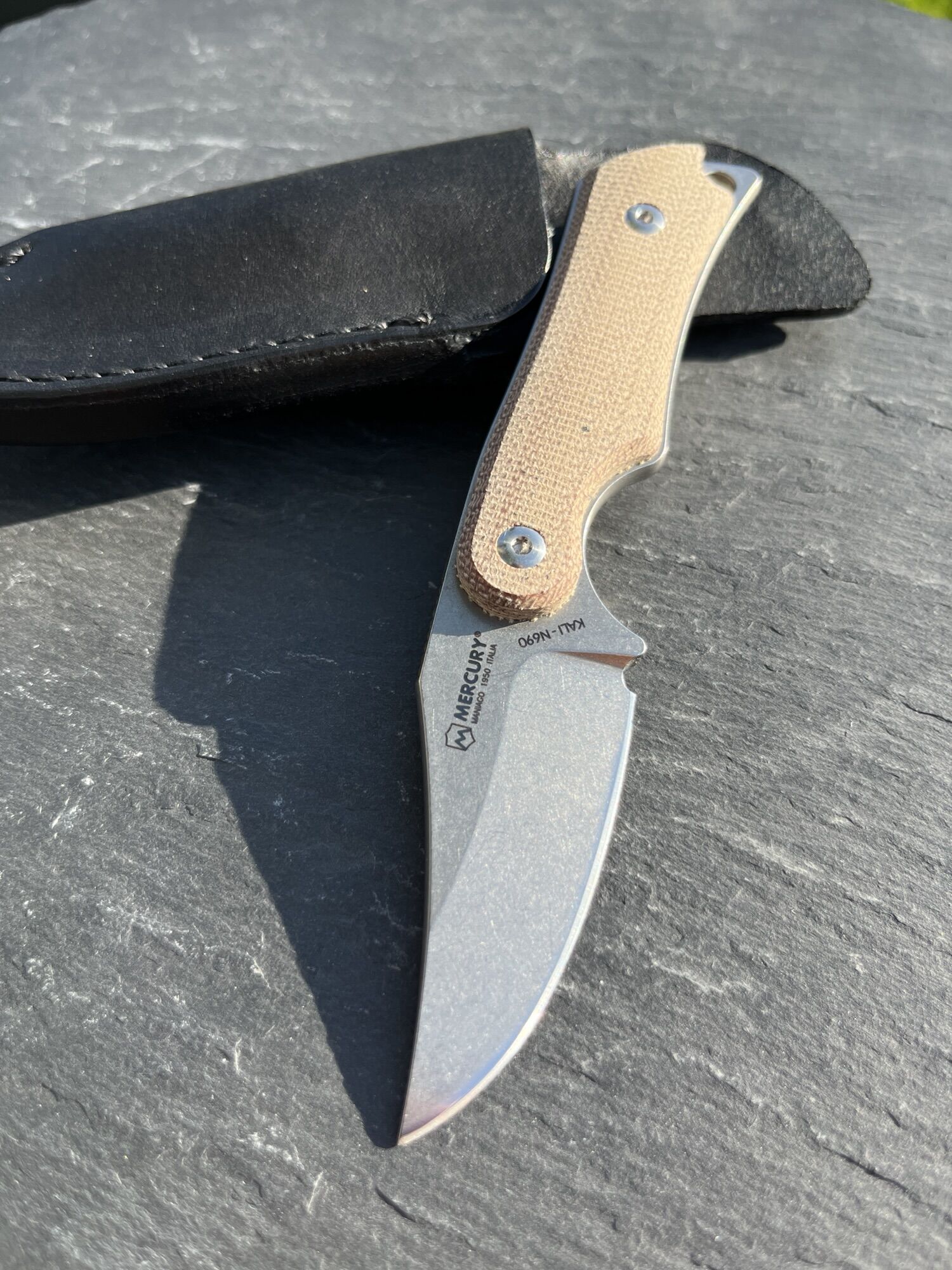 Mercury | Kali | Clip Point N690, Natural Canvas Micarta - Image 3