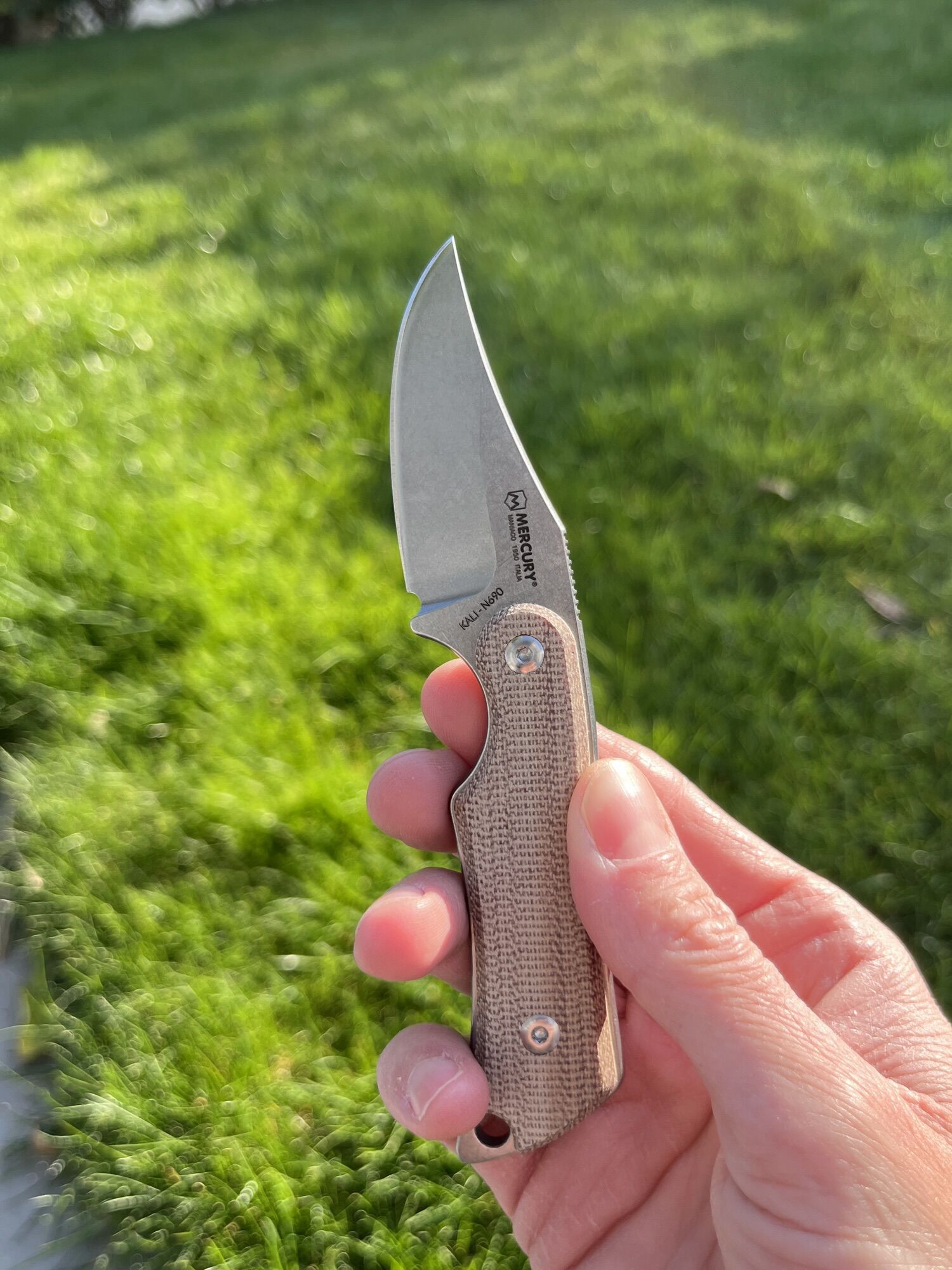 Mercury | Kali | Clip Point N690, Natural Canvas Micarta - Image 9