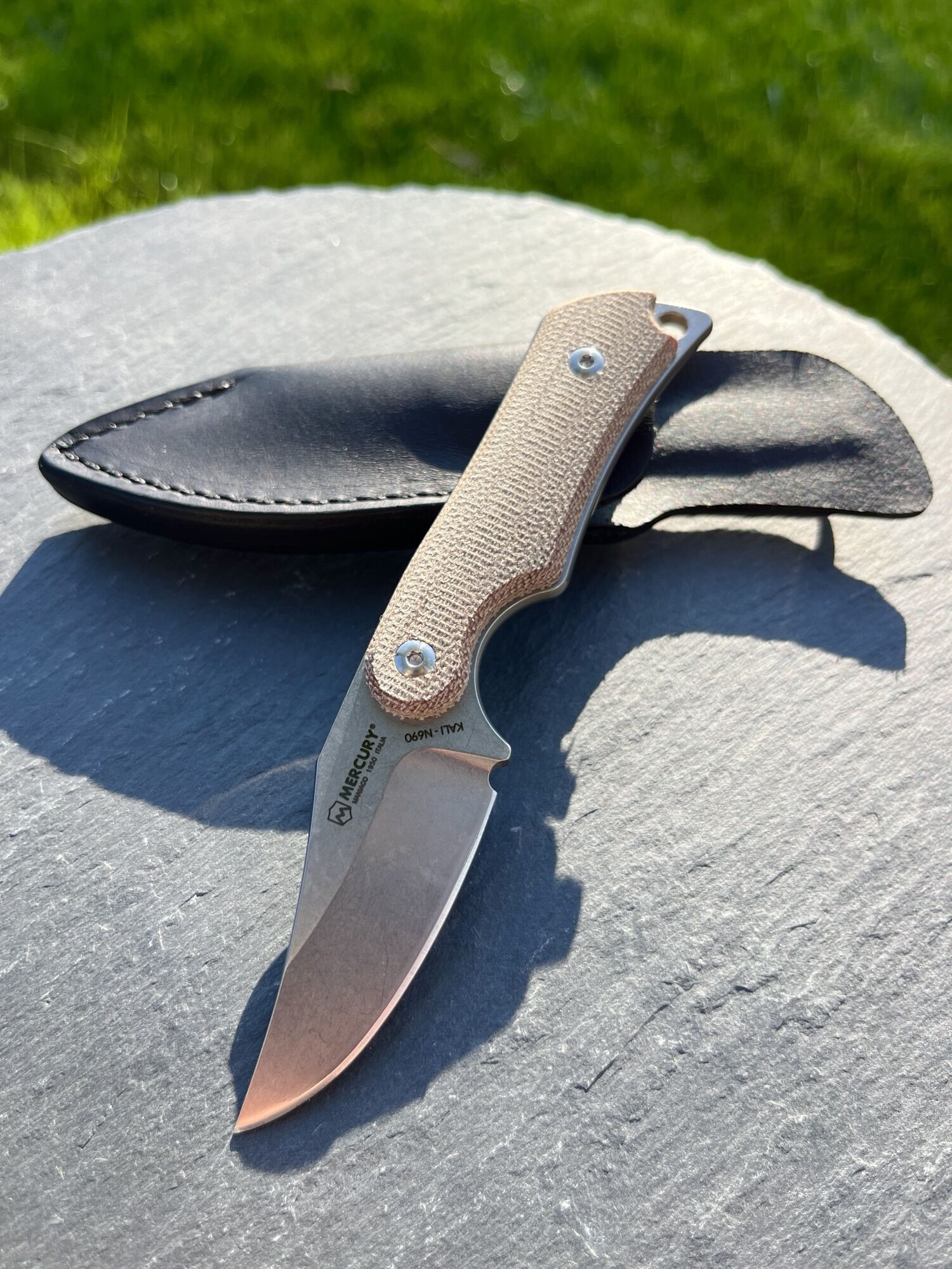 Mercury | Kali | Clip Point N690, Natural Canvas Micarta - Image 2