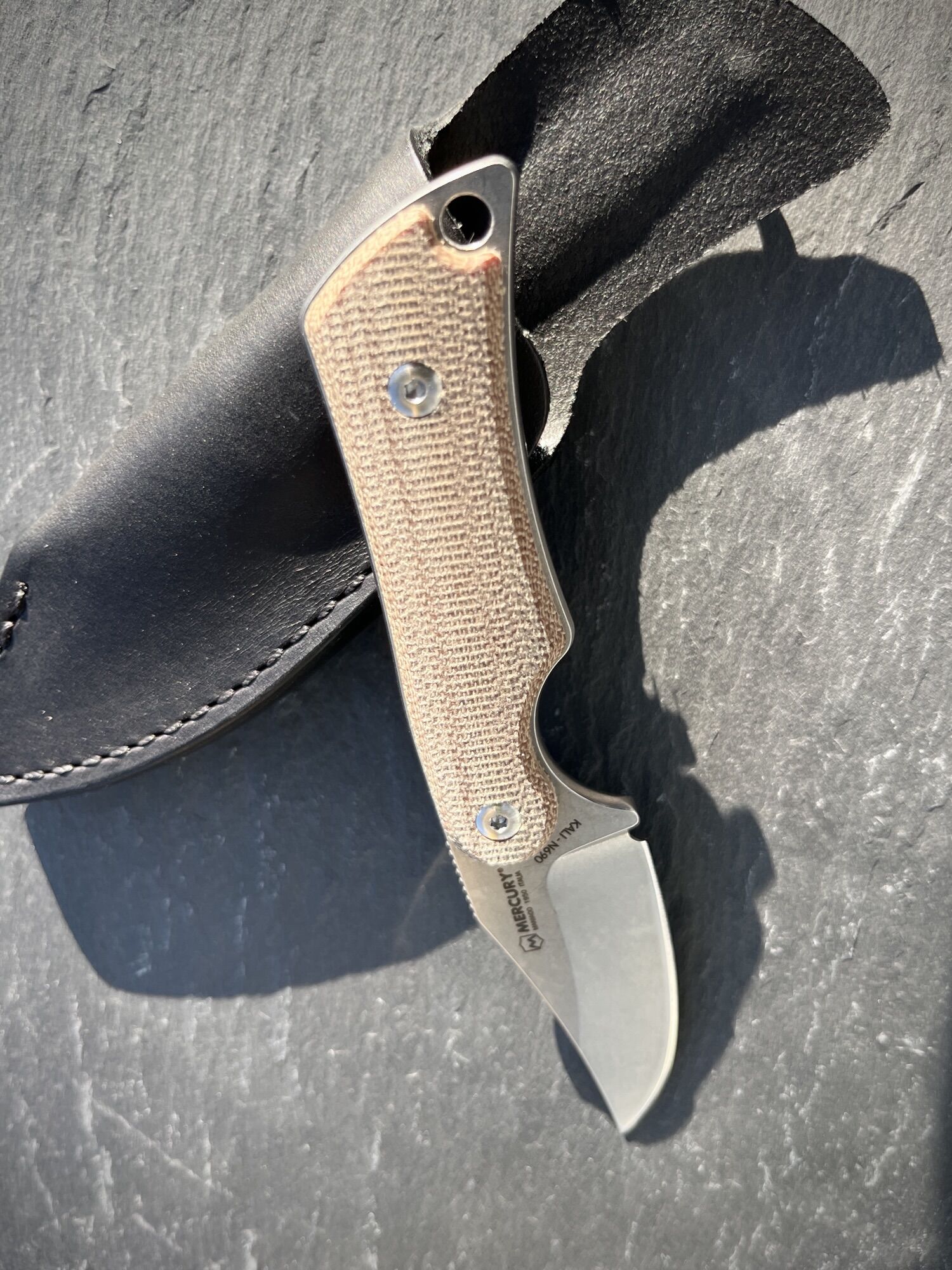 Mercury | Kali | Clip Point N690, Natural Canvas Micarta - Image 8