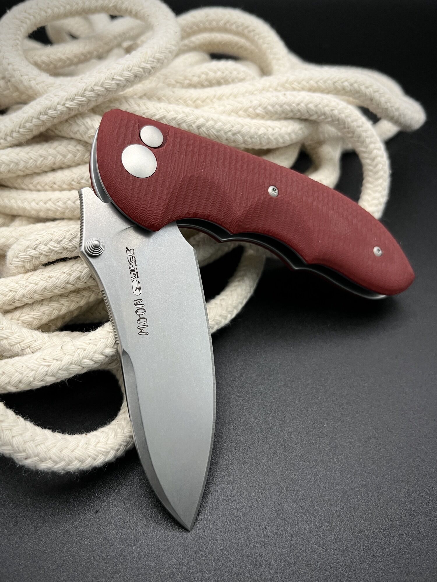 Viper | MOON | Magnacut / G10 red – Designed by Fabrizio Silvestrelli - Image 6