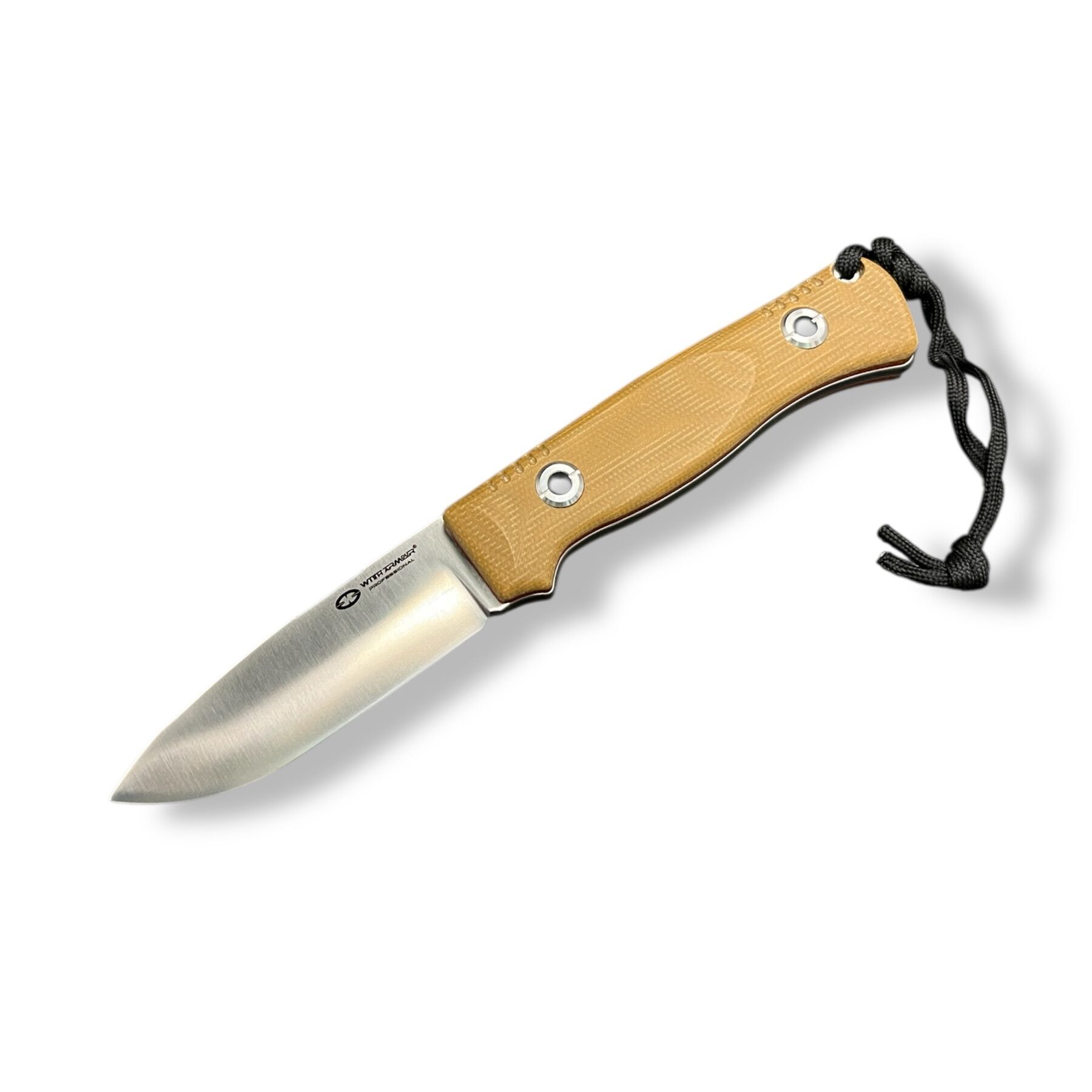 WithArmour Professional | Woodlands-TN | Bushcraft Tan Micarta Scandi