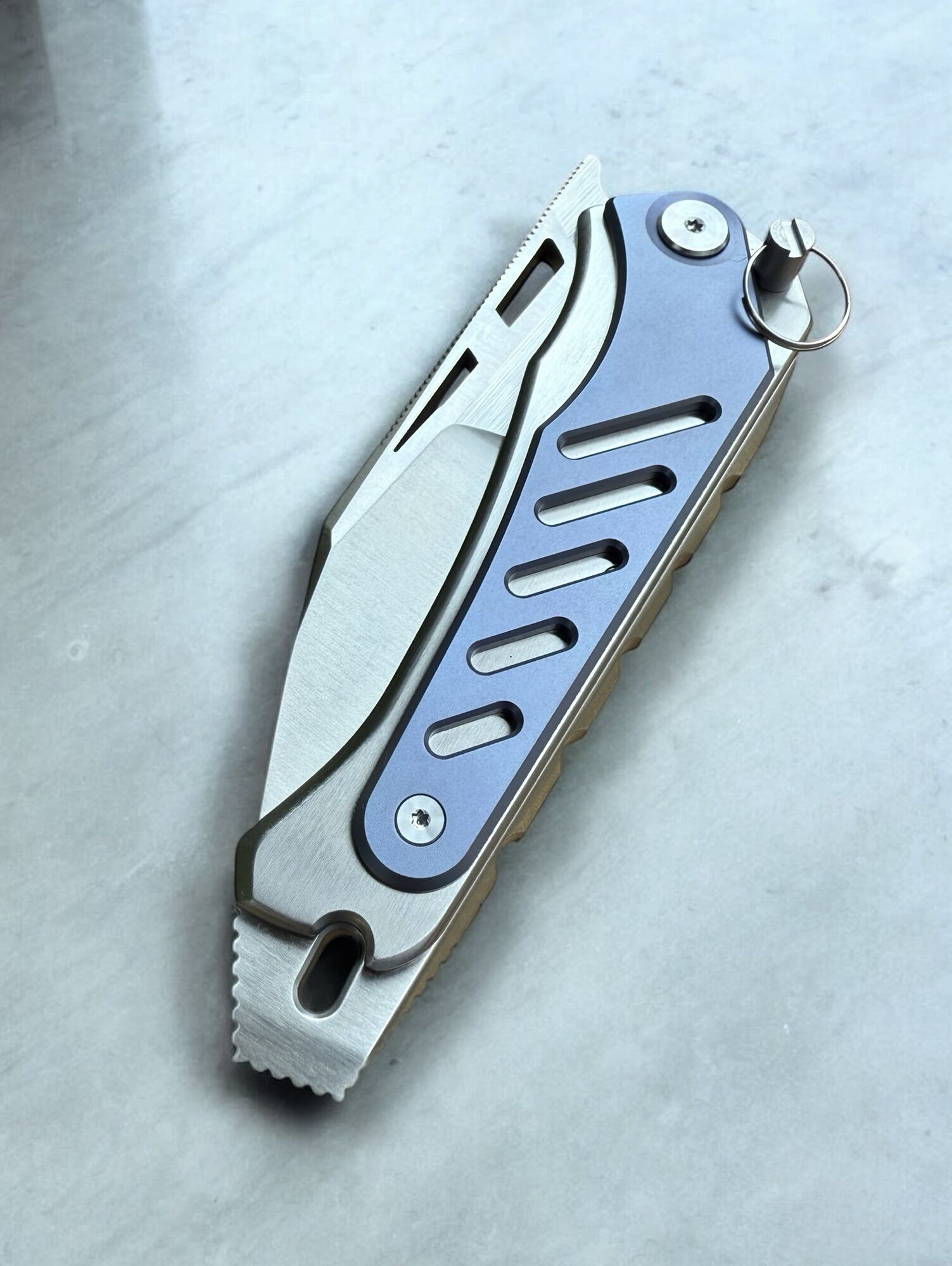 Midgards-Messer Zaria Titanfolder Frontflipper Linerlock 14C28N 42a konform – Bild 5