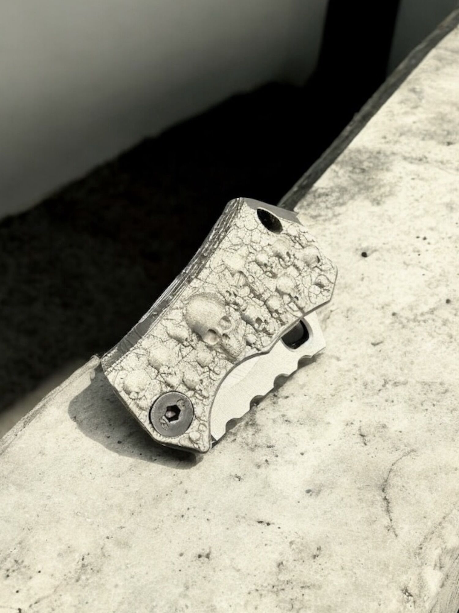 Midgards-Messer Shorty 3 D Titan printed Slipjoint "doppelter crane force" D2 satiniert – Bild 4