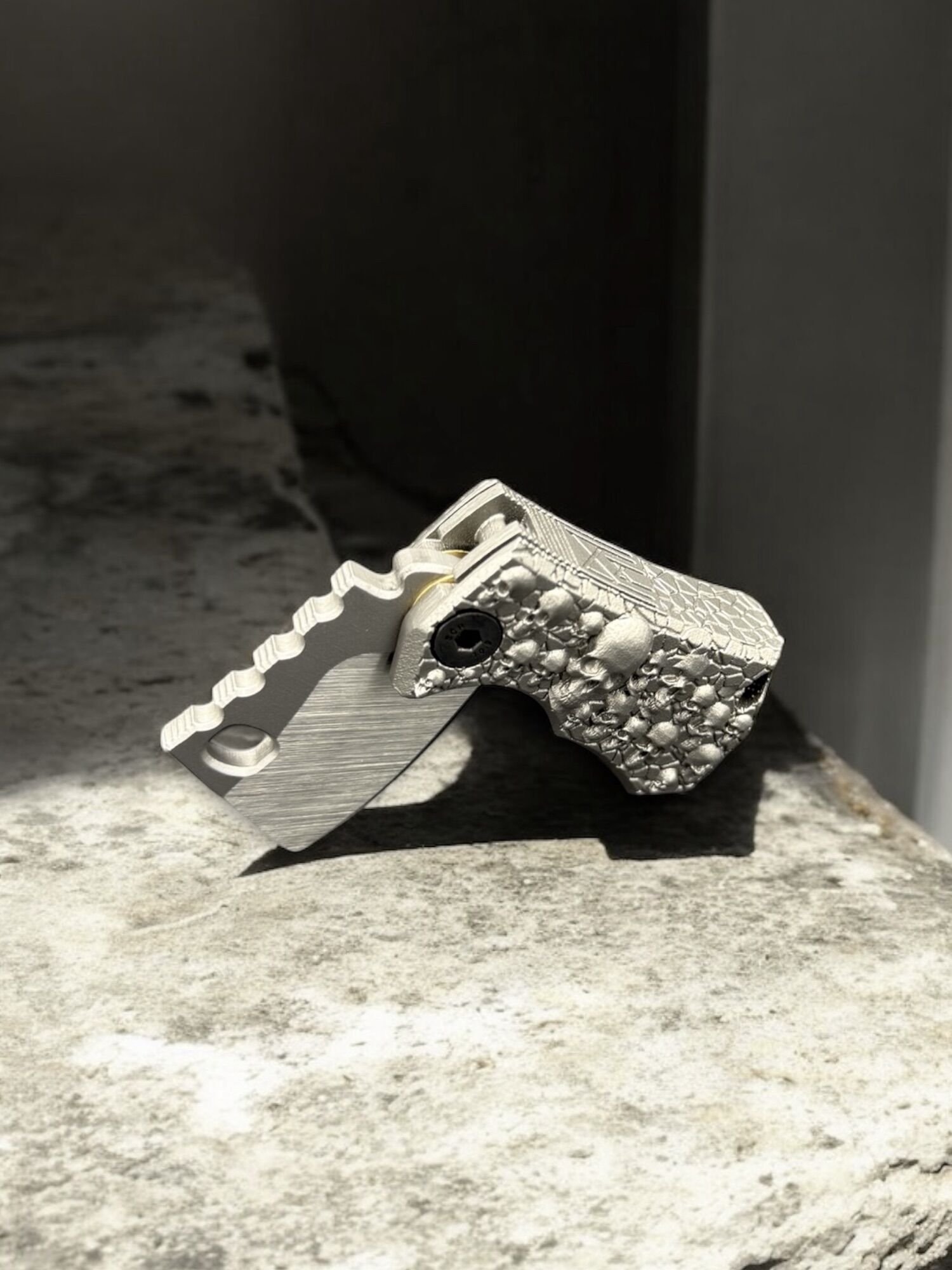 Midgards-Messer Shorty 3 D Titan printed Slipjoint "doppelter crane force" D2 satiniert – Bild 6