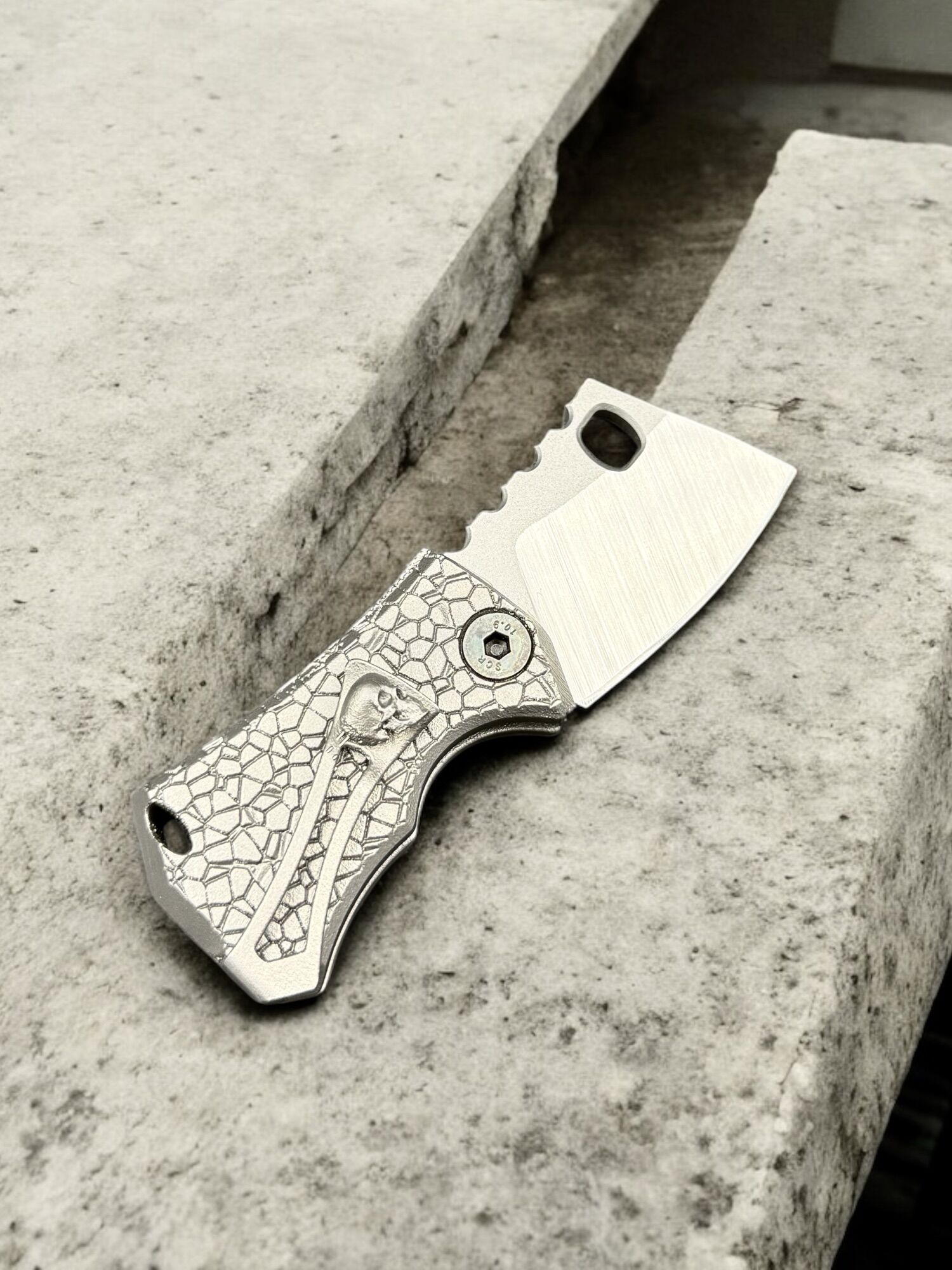 Midgards-Messer Shorty 3 D Titan printed Slipjoint "doppelter crane force" D2 satiniert – Bild 5