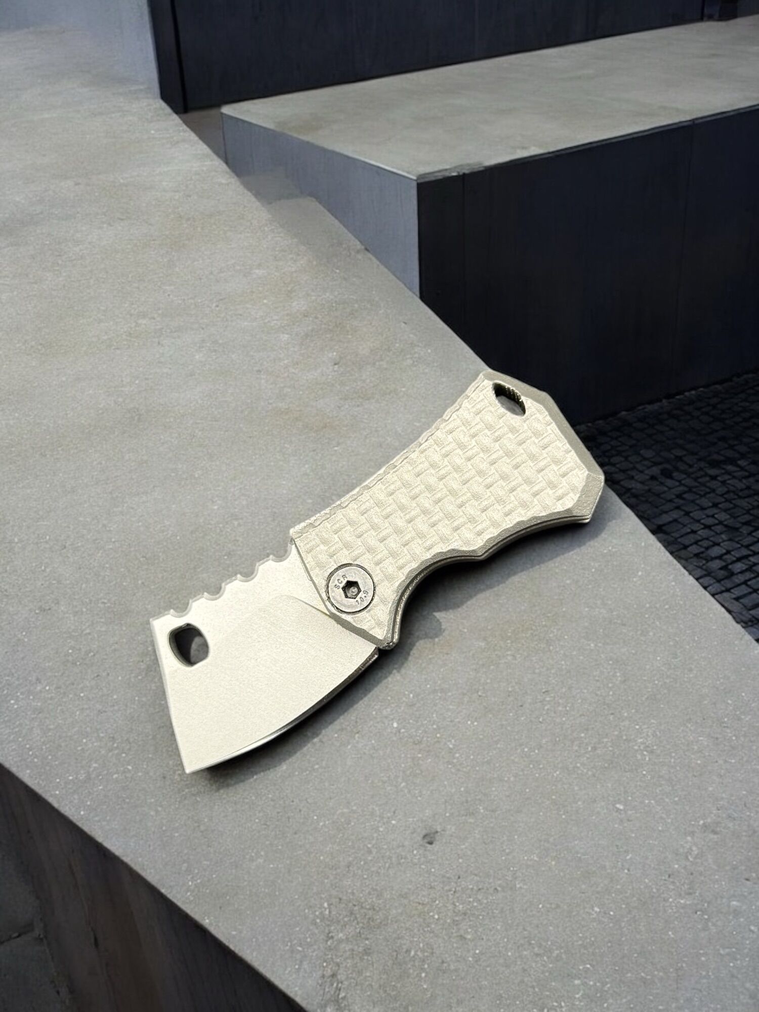 Midgards-Messer Shorty 3 D Titan printed Slipjoint "doppelter crane force" D2 satiniert – Bild 8