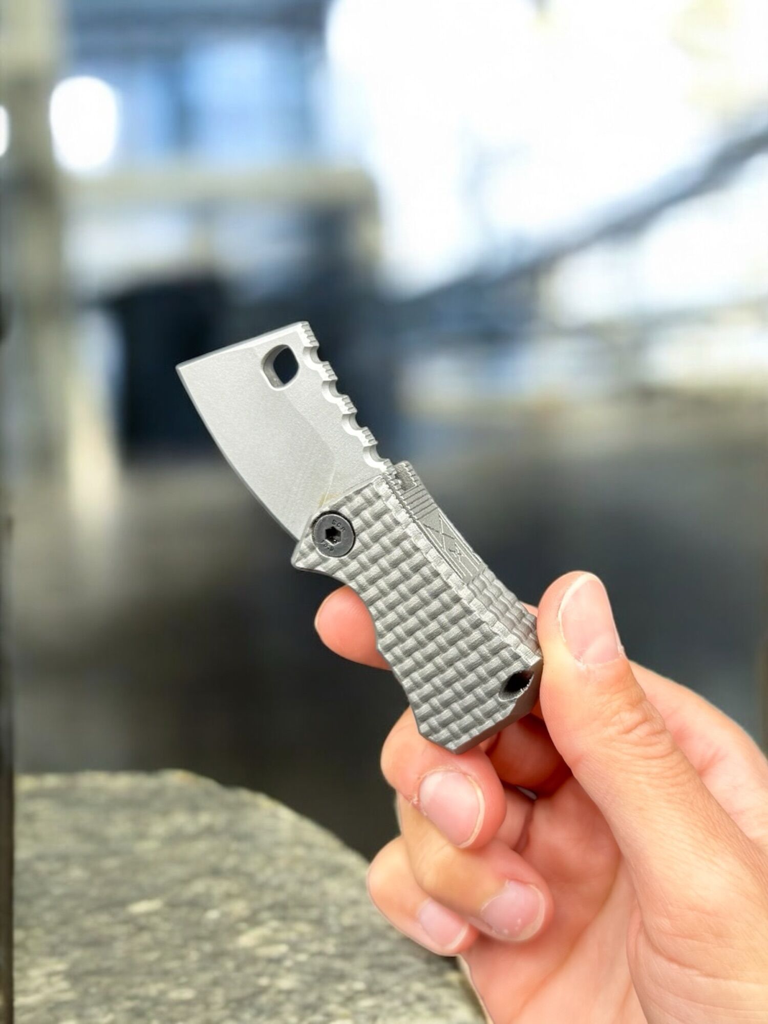 Midgards-Messer Shorty 3 D Titan printed Slipjoint "doppelter crane force" D2 satiniert – Bild 9