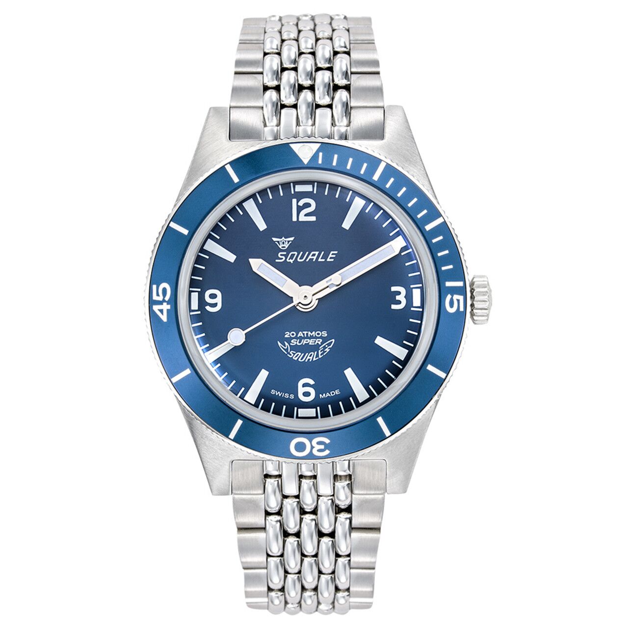 Squale Watches "Super-Squale 38 mm" 20 Atmos Blue