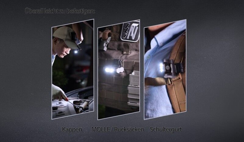 NEXTORCH UL10 LED Cliplampe für Kappen, Molle, Rucksäcke, Koppel, Gürtel (65 Lumen) – Bild 5