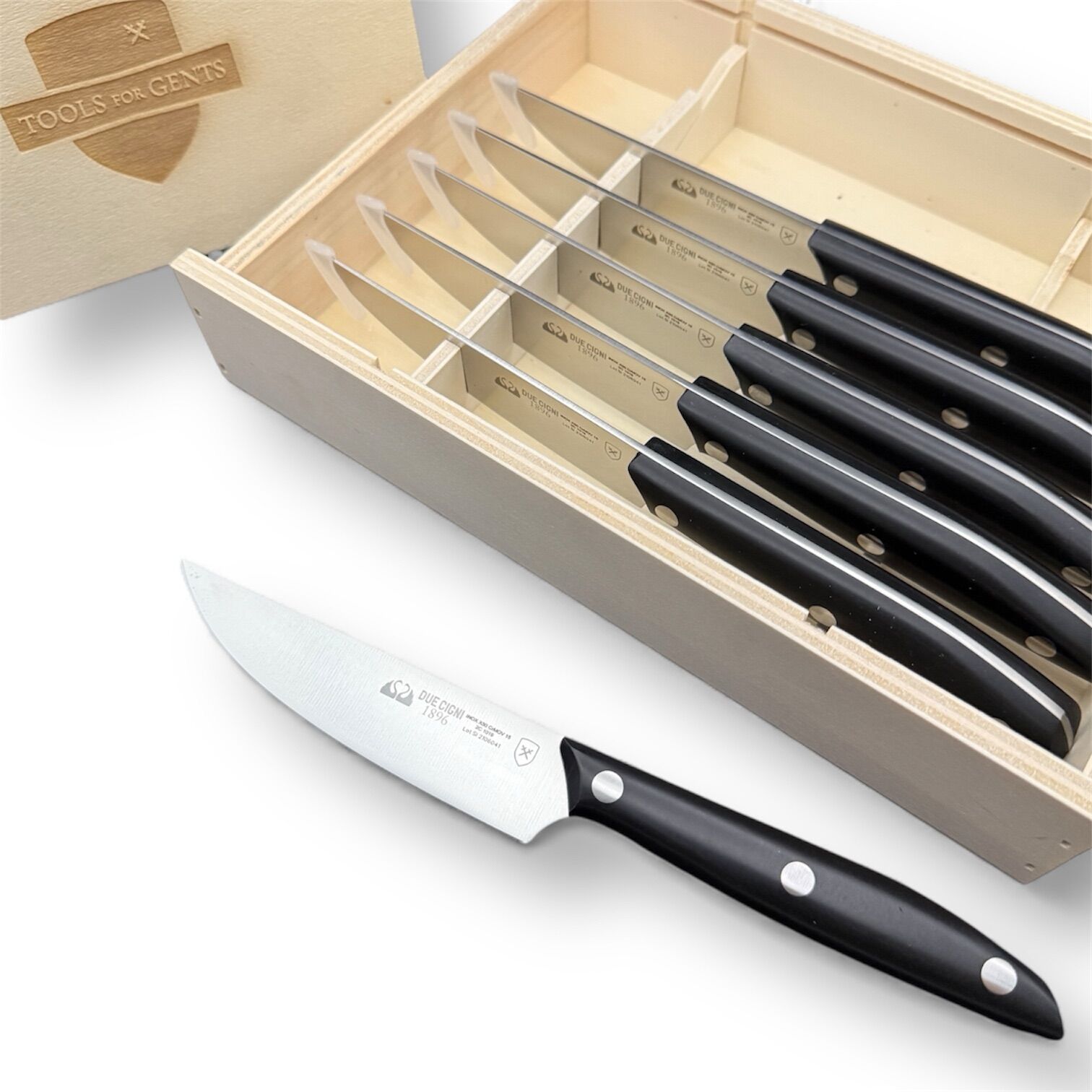 Fox Knives Due Cigni - 6-piece steak knife set TFG EDITION - Made in Italy