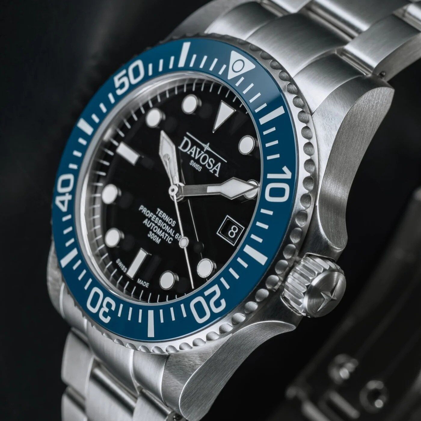 Davosa Swiss Watches - Ternos Professional 68h La Joux-Perret (Black/Blue) - Ref: 161.538.40 - Image 10