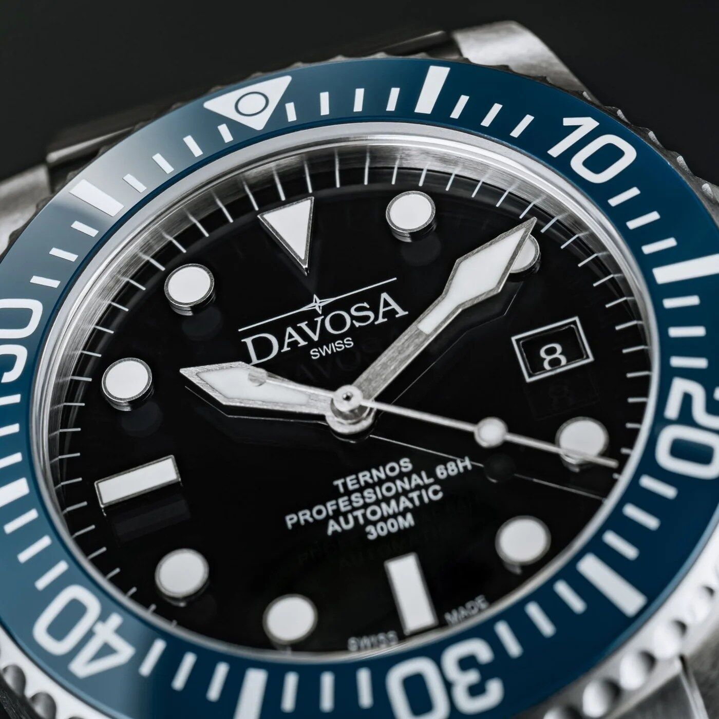 Davosa Swiss Watches - Ternos Professional 68h La Joux-Perret (Black/Blue) - Ref: 161.538.40 - Image 8