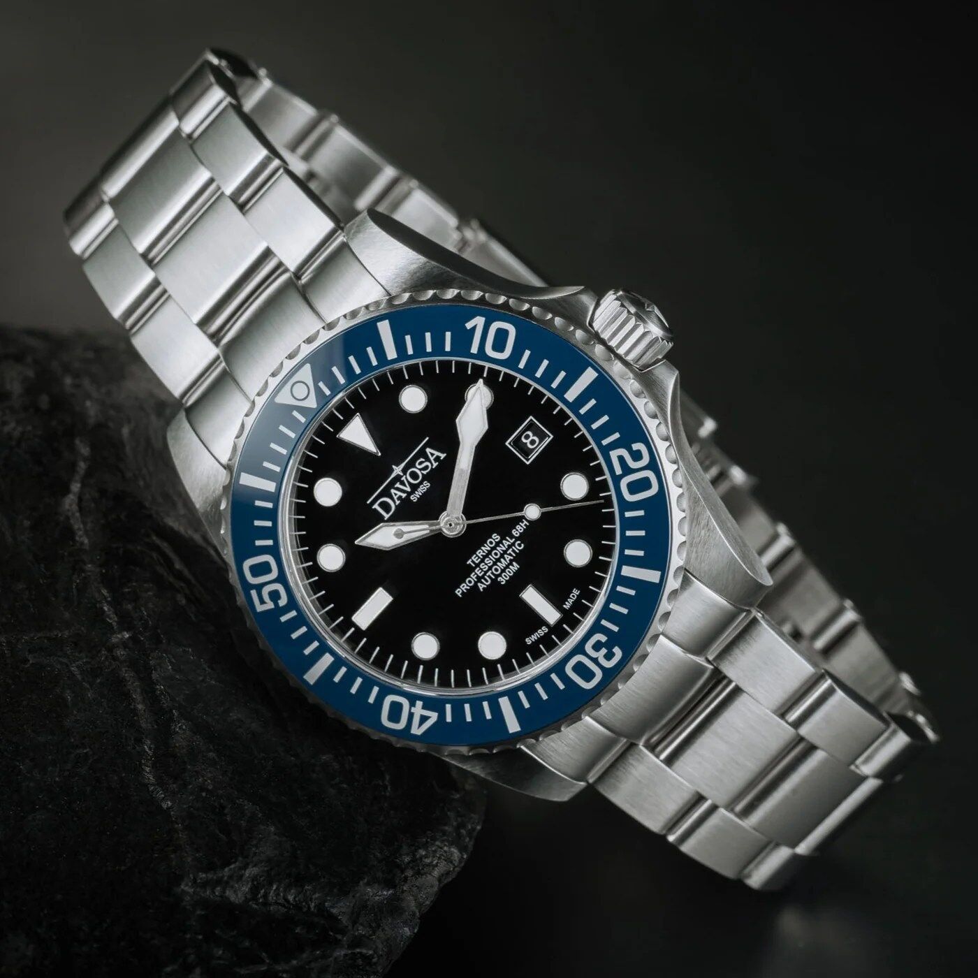 Davosa Swiss Watches - Ternos Professional 68h La Joux-Perret (Black/Blue) - Ref: 161.538.40 - Image 5