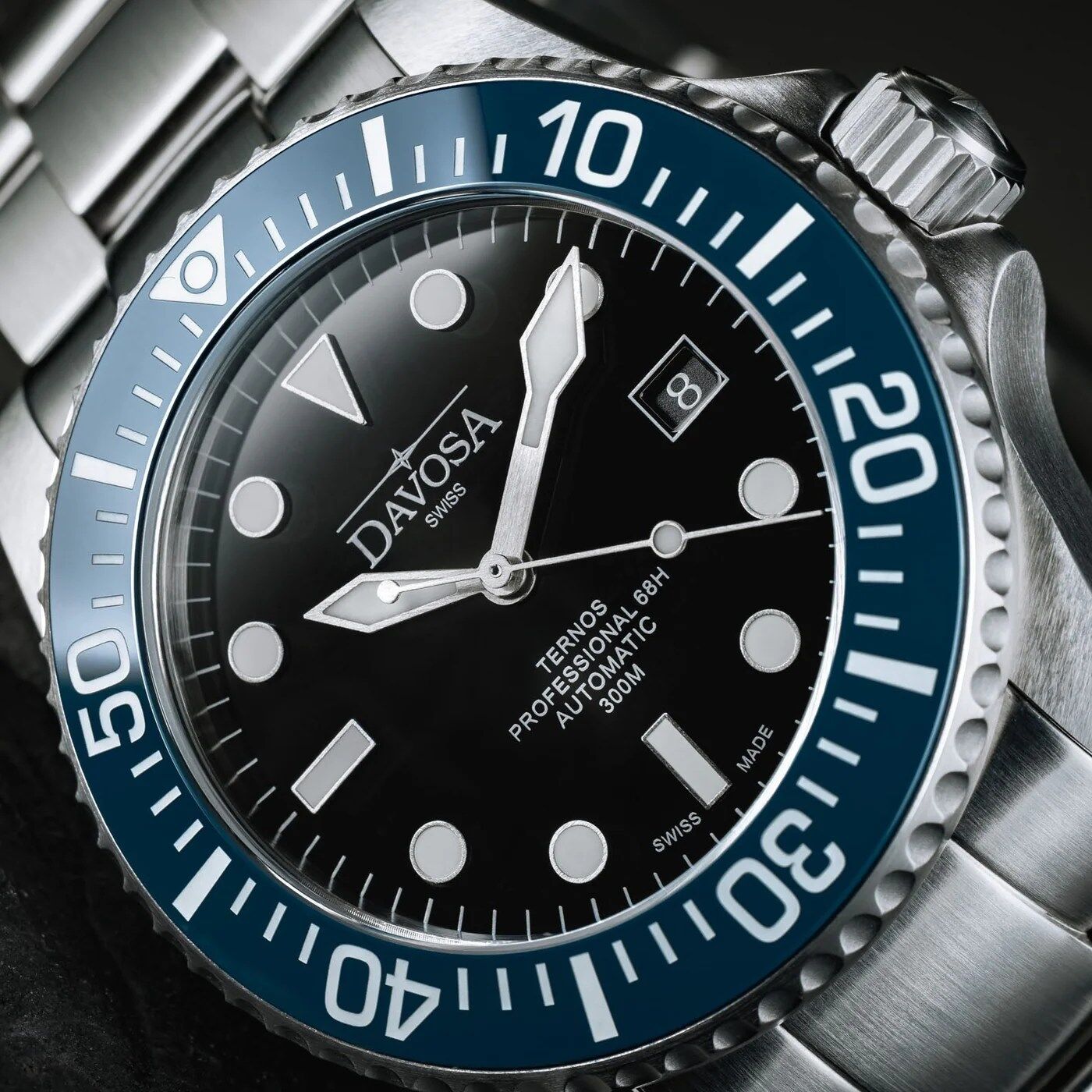 Davosa Swiss Watches - Ternos Professional 68h La Joux-Perret (Black/Blue) - Ref: 161.538.40 - Image 2