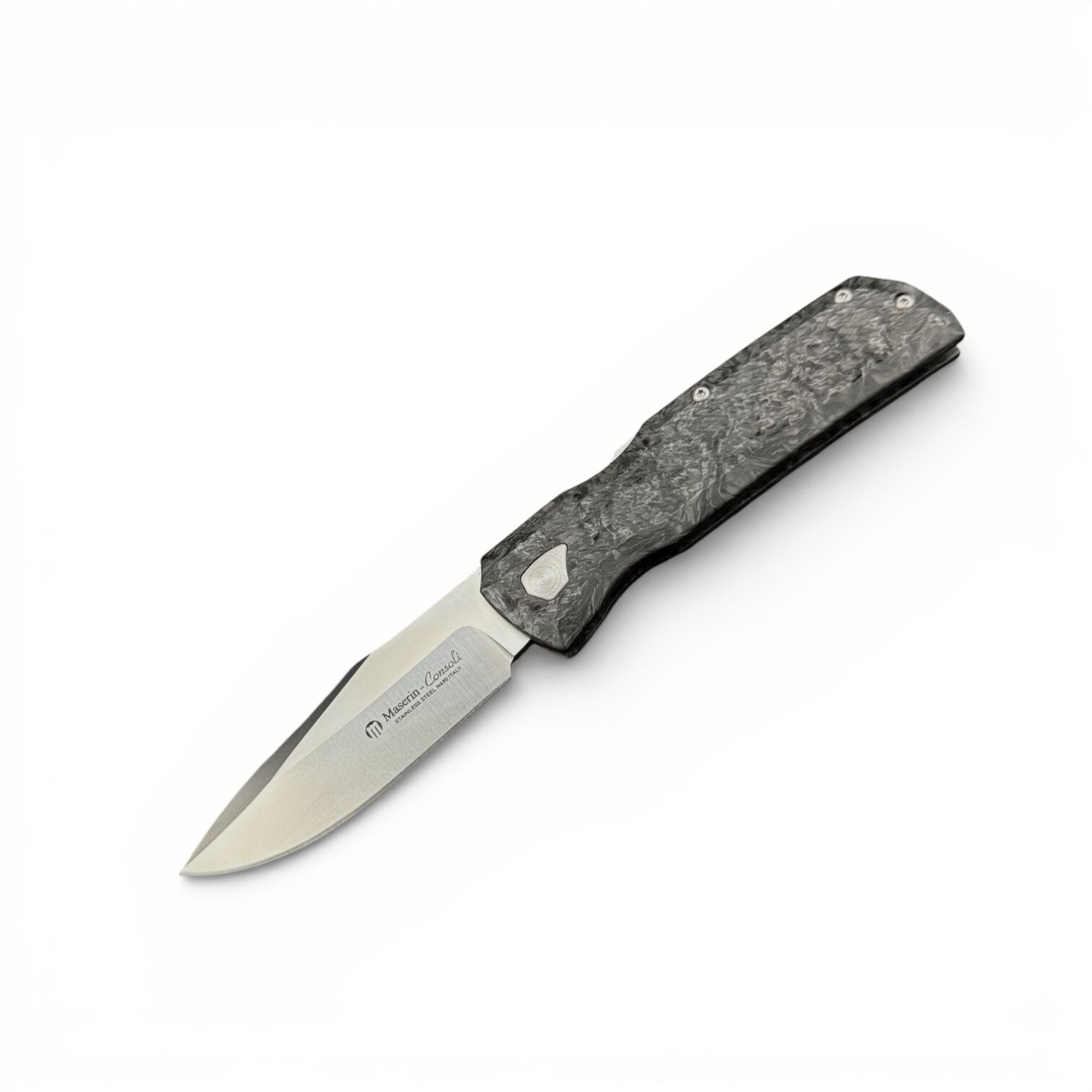Maserin Coltellerie | 502/N POWER | N690 - Black/ Silver FatCarbon