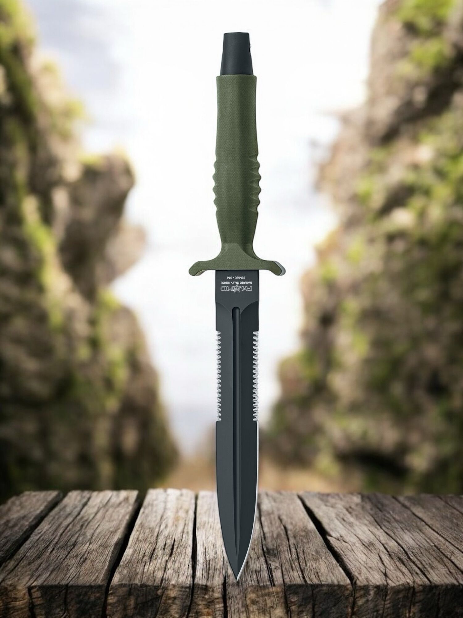 Fox Knives | FKMD VELENO | Single edged Fixed - N690Co / OD Green G10 - FX-596 G10 OD - Image 4