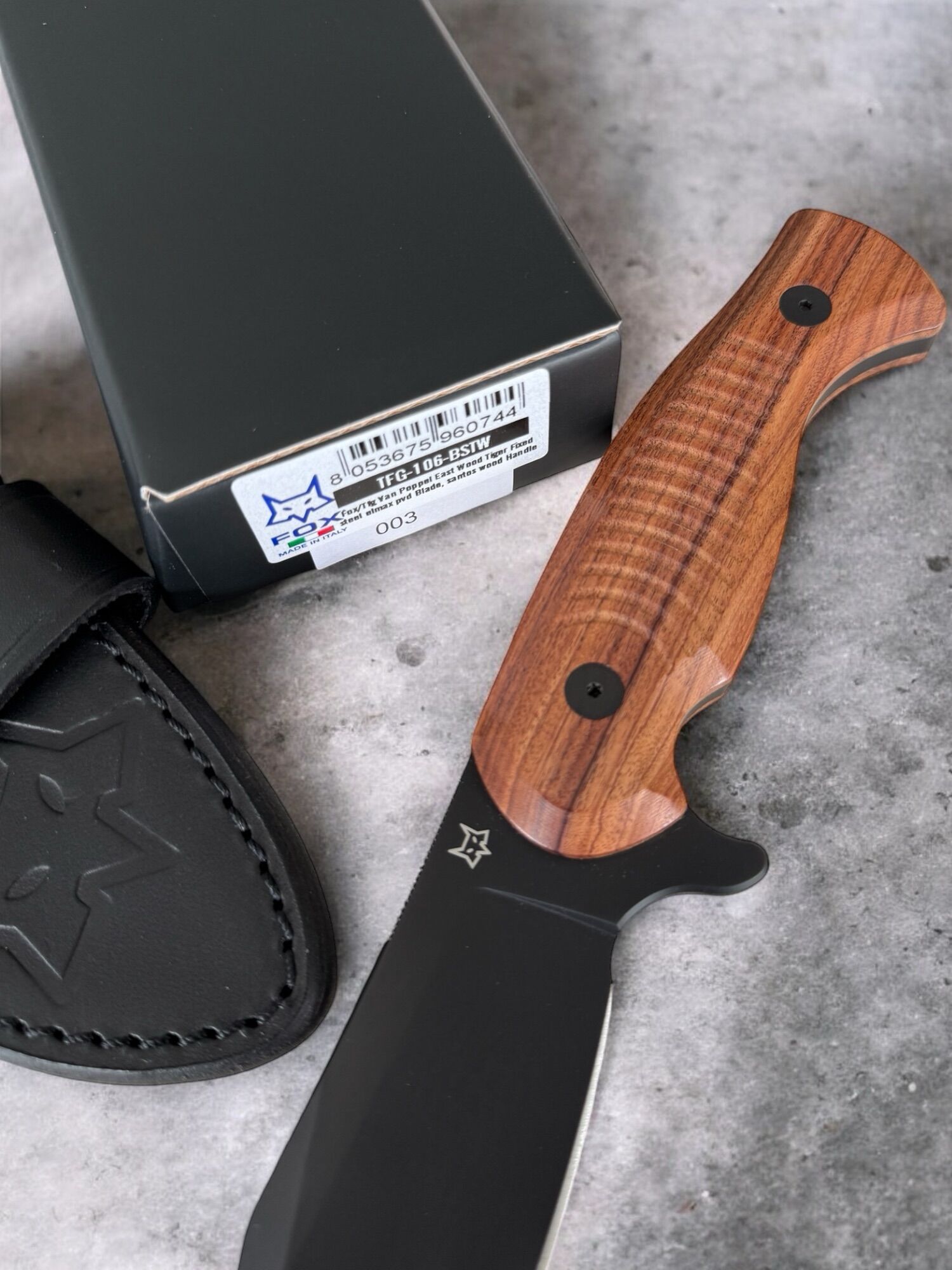 Fox Knives | EASTWOOD TIGER | Fixed - Elmax PVD / Santosholz XX/26 LIMITED TFG EDITION - GvP Design – Bild 7