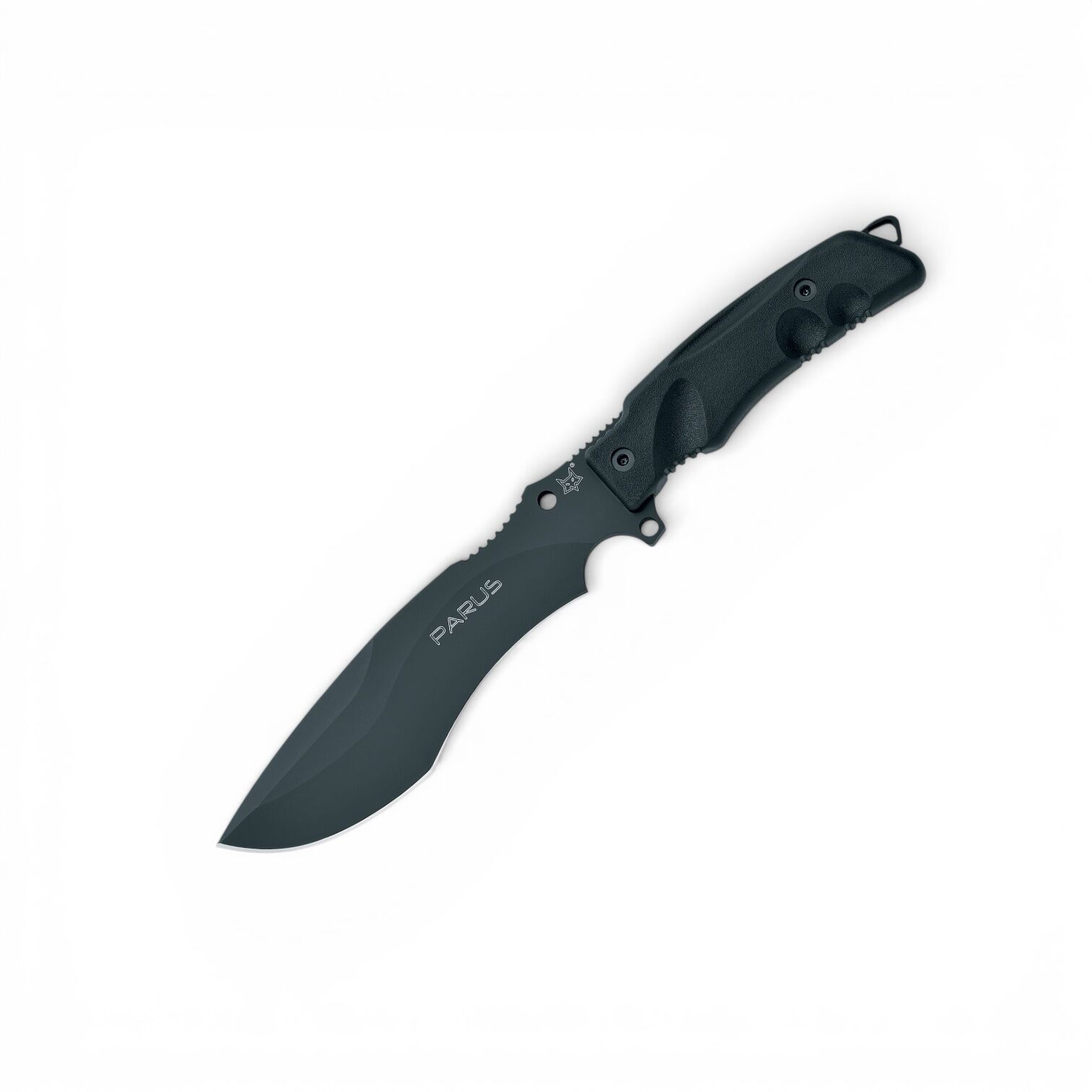 Fox Knives | PARUS | Fixed - N690 / Black Forprene - Nylon-Scheide mit MOLLE-System inkl. Survival-Kit - FX-9CM06