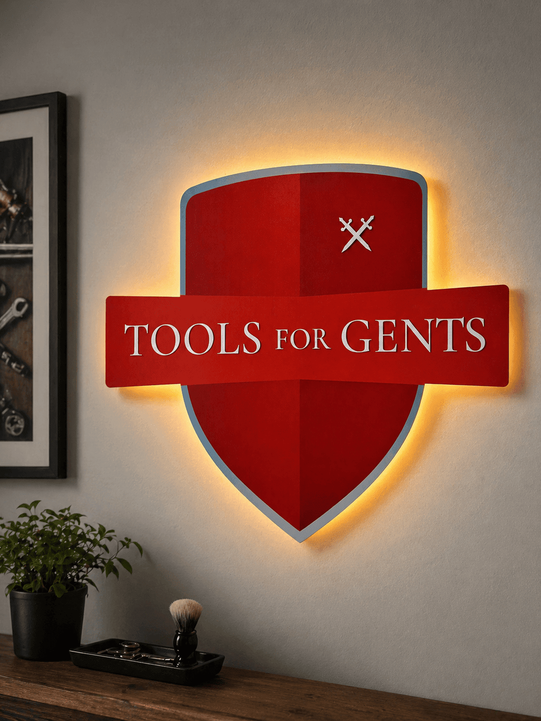 TOOLS FOR GENTS - LED Wandschild im Wappen-Design – Bild 2
