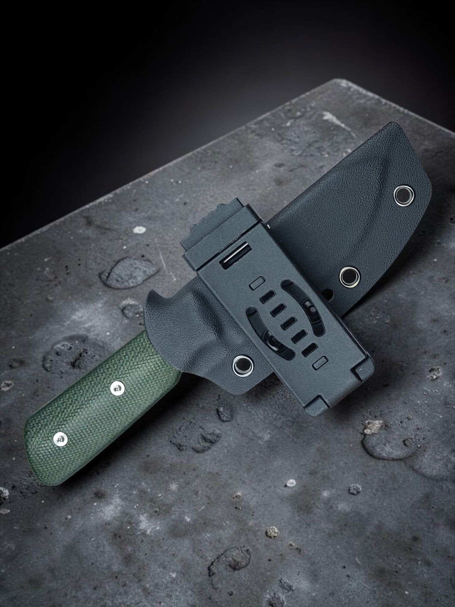 Straight Line EDC | BIGGER DIGGER | 14C28N / Green Canvas Micarta – Bild 4
