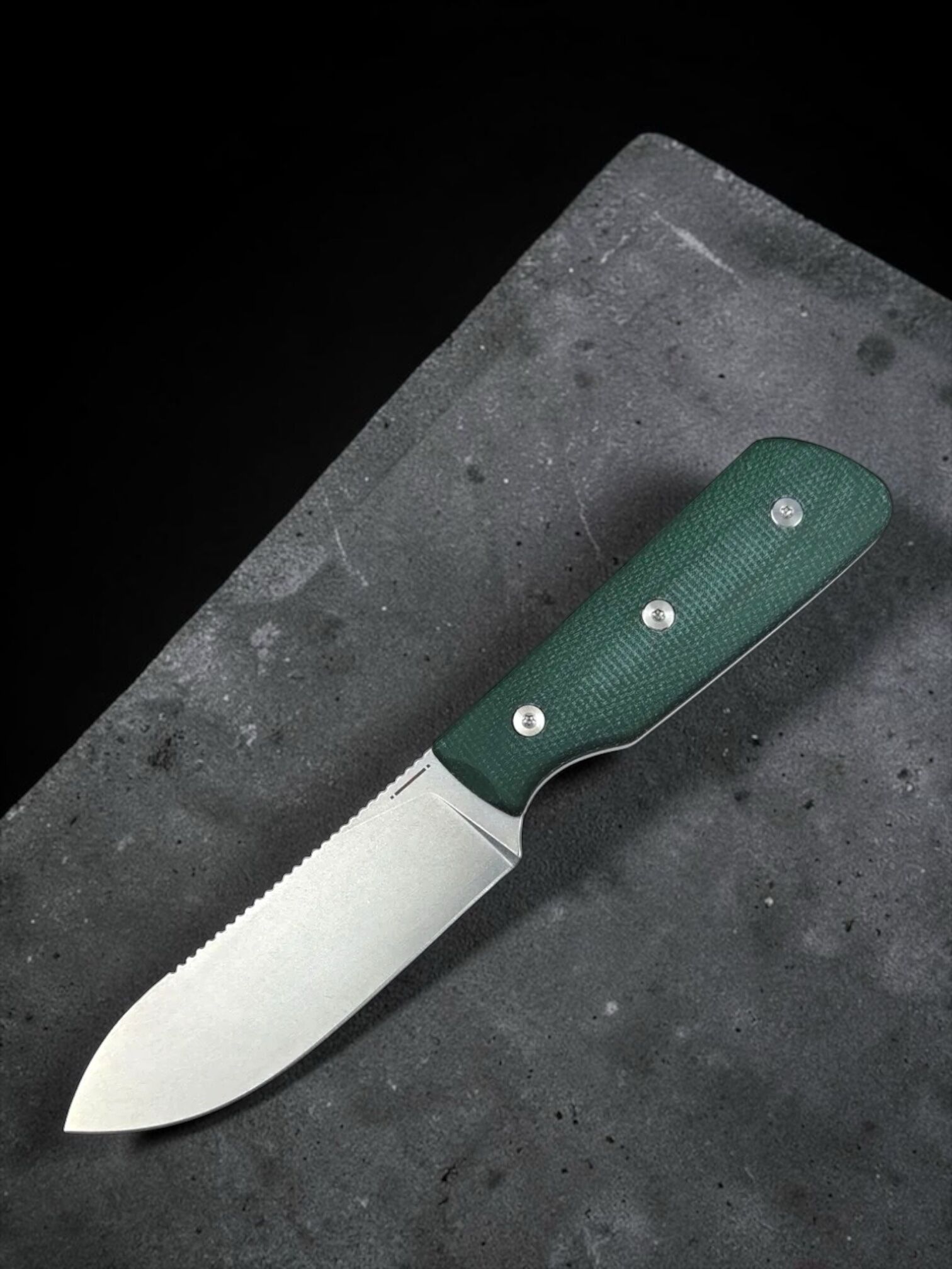 Straight Line EDC | BIGGER DIGGER | 14C28N / Green Canvas Micarta – Bild 2