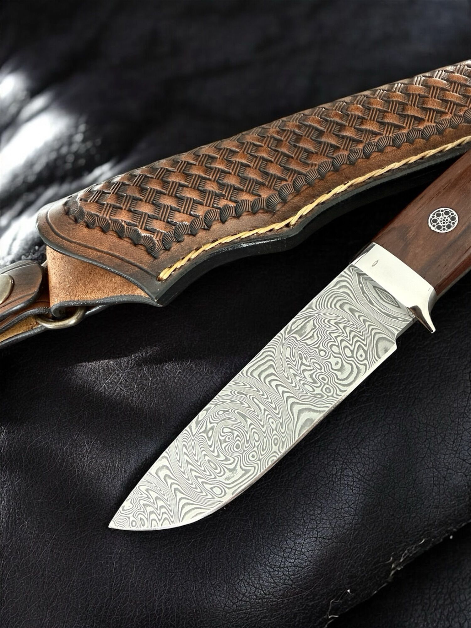 Tokaba Knives Türkiye | Custom Loveless Design | Damascus / Santos Wood (#10) - Image 3