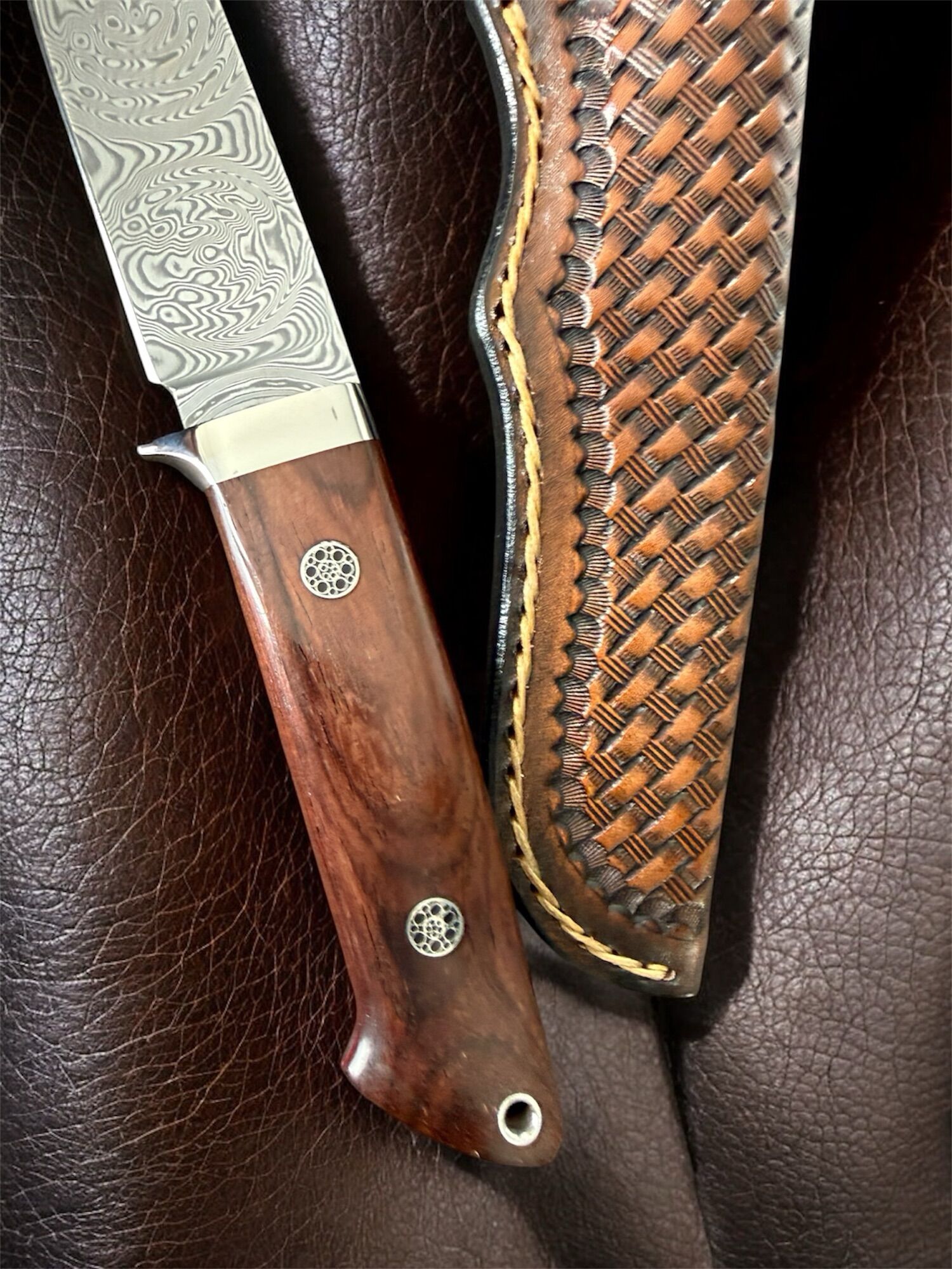 Tokaba Knives Türkiye | Custom Loveless Design | Damascus / Santos Wood (#10) - Image 5