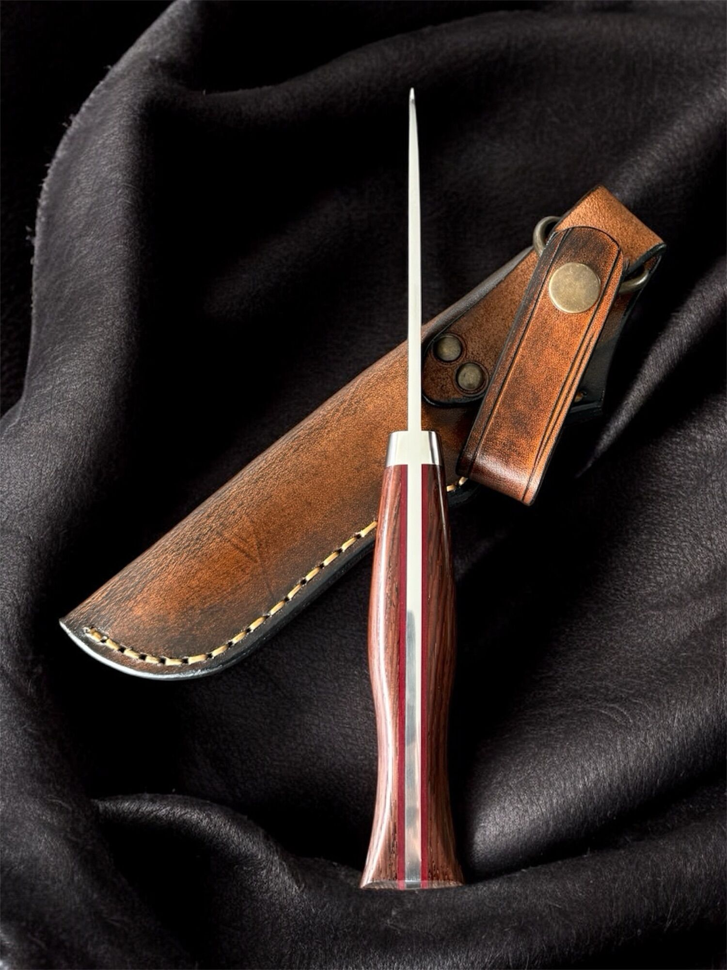 Tokaba Knives Türkiye | Custom Loveless Design | Damascus / Santos Wood (#10) - Image 6
