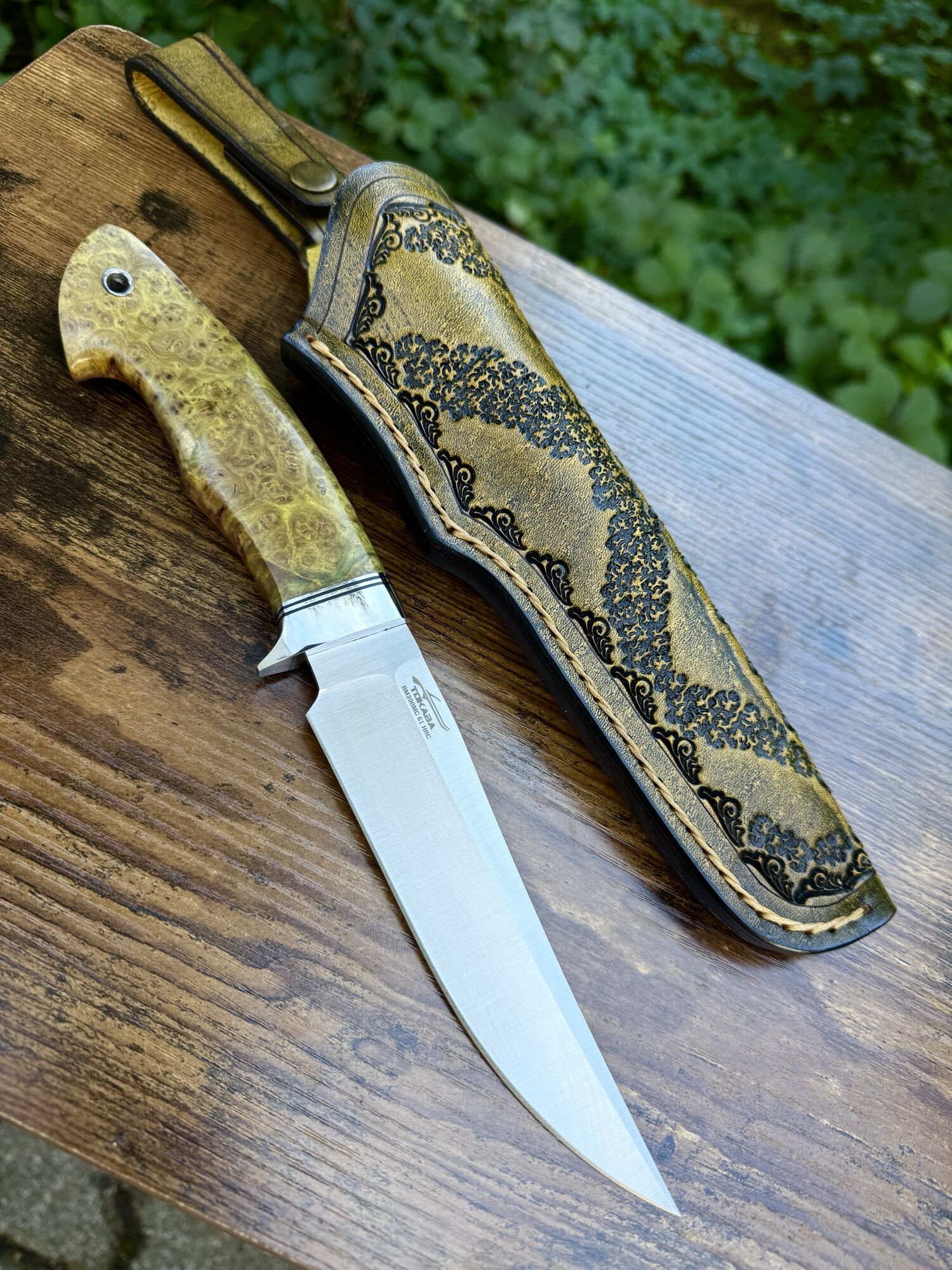 Tokaba Knives Türkiye - Custom Modell - BM390MC / Amboyna Wood (#30) – Bild 2