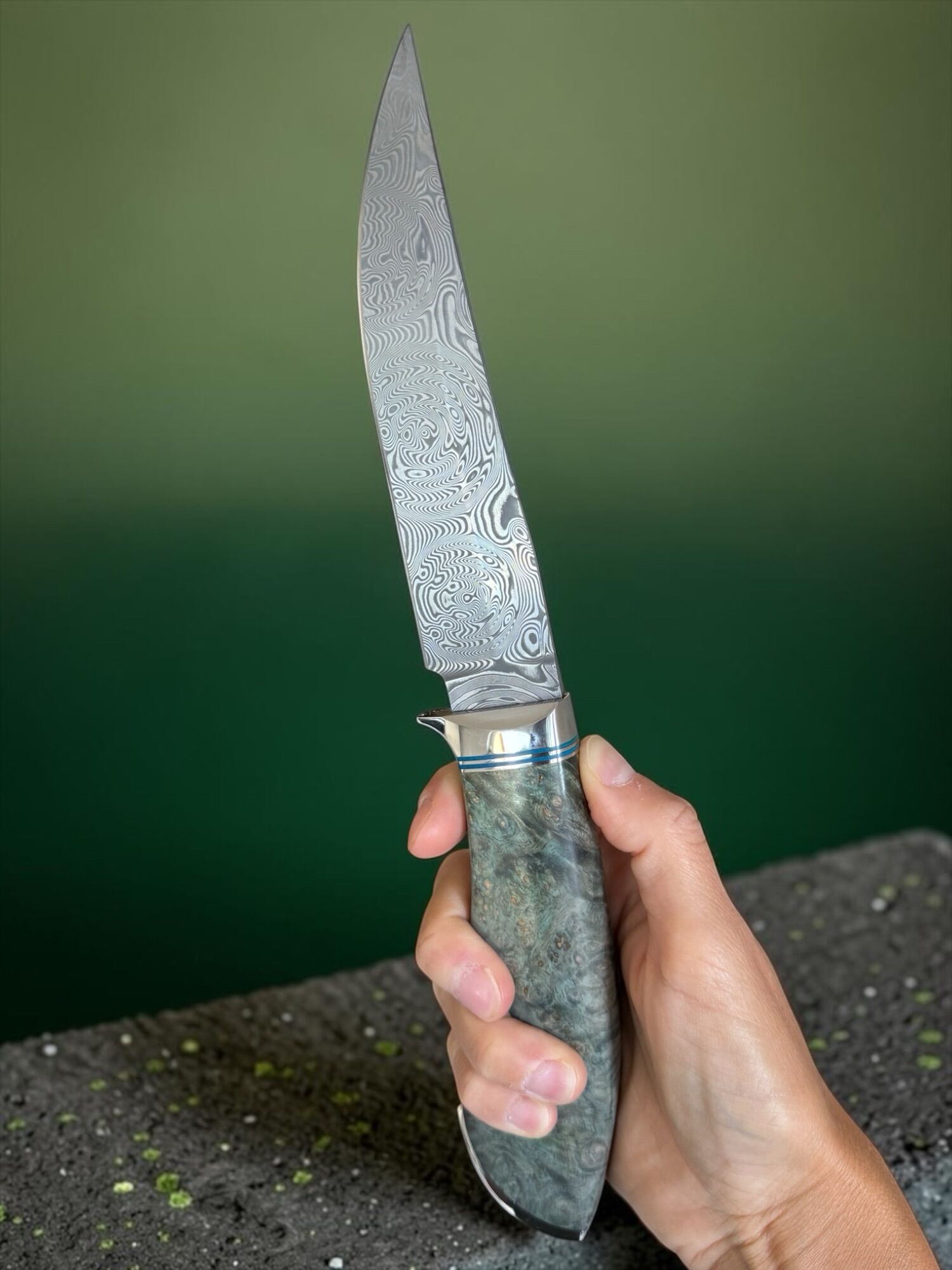 Tokaba Knives Türkiye - Custom Modell - Damascus / Amboyna Wood (#11) - Image 7